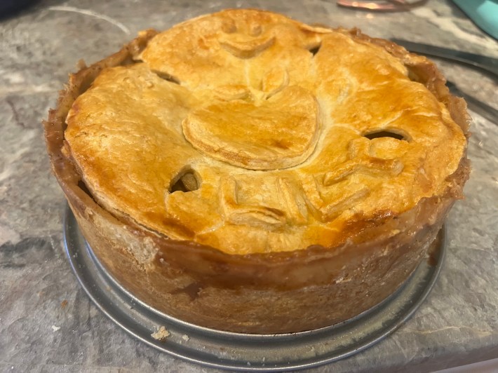The completed pie.