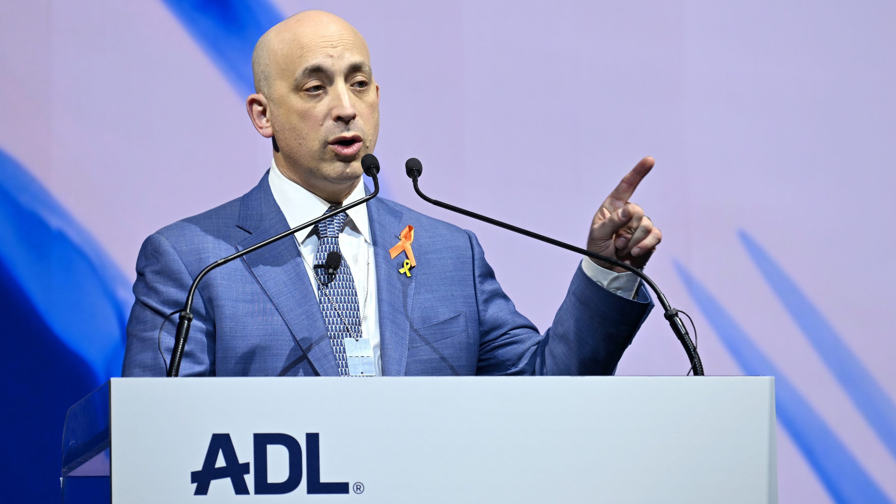 ADL CEO Jonathan Greenblatt speaks onstage ADL's Never Is Now event in New York.