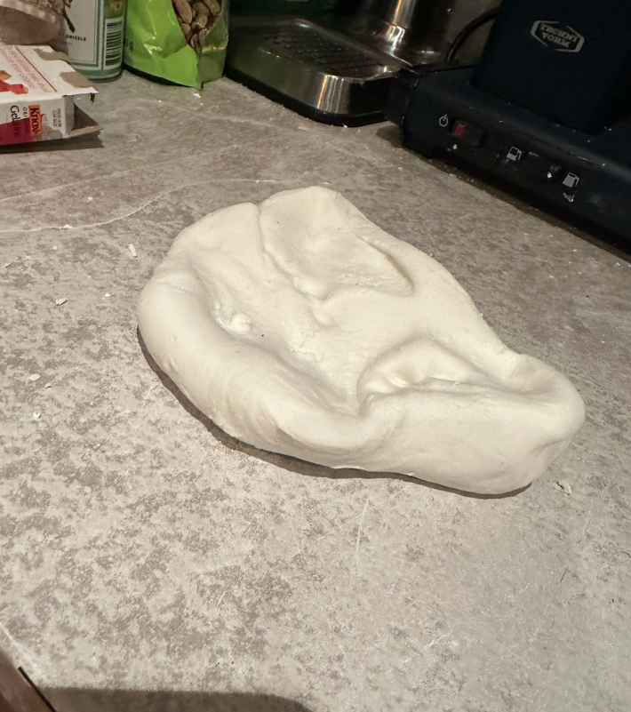 white fondant on counter