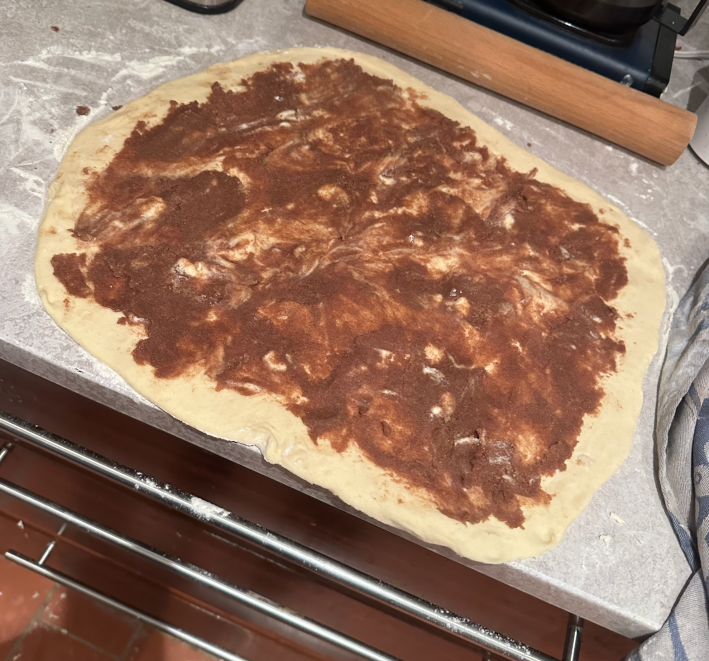 brown goop spread out