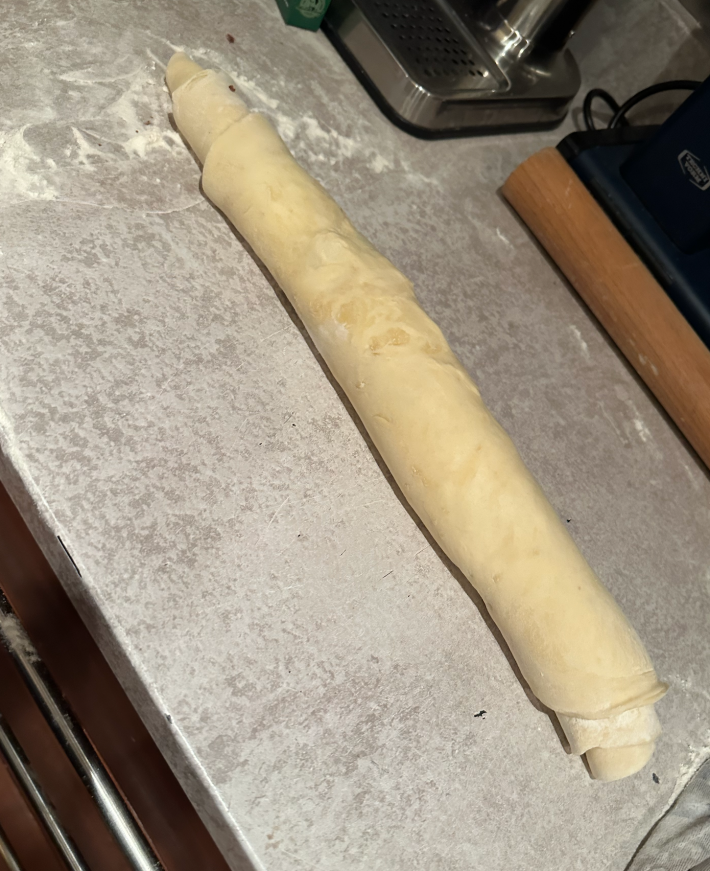 log roll of cinnamon rolls