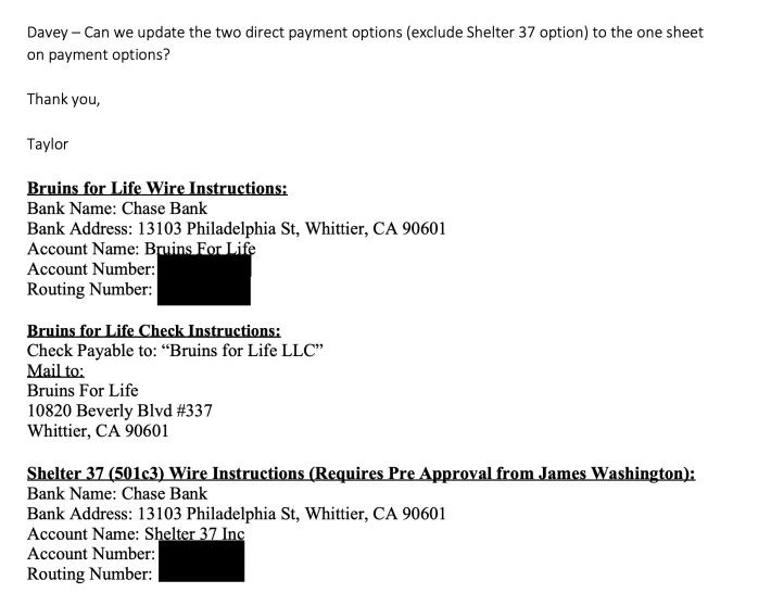 “Can we update the two direct payment options (exclude Shelter 37 option) to the one sheet on payment options?”