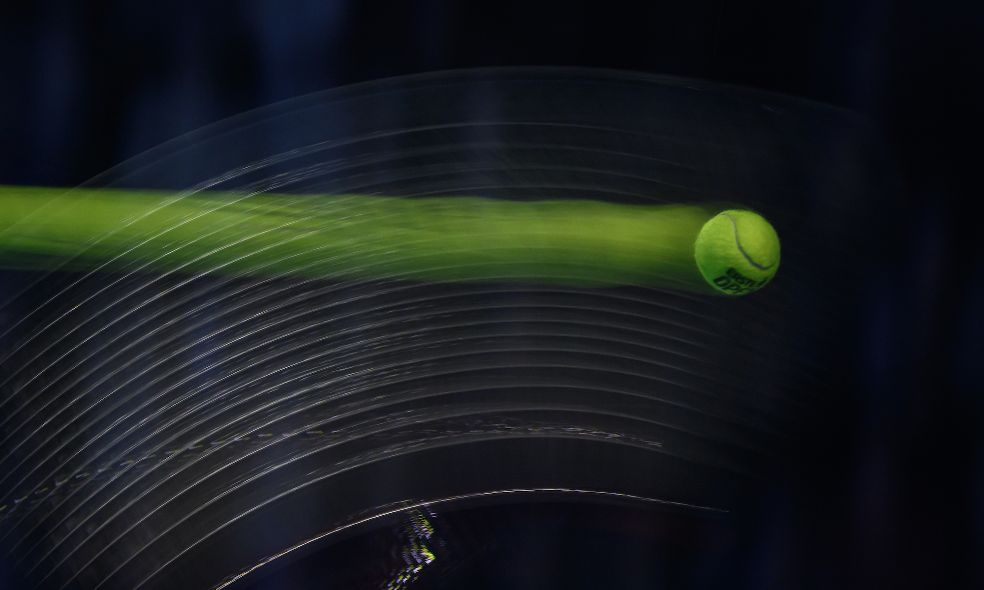 A genreal view of the ball as Filip Misolic of Austria serves against Camilo Ugo Carabelli of Argentina (not picture) in their first round match during day four of the Erste Bank Open 2025 at Wiener Stadthalle on October 21, 2025 in Vienna, Austria.