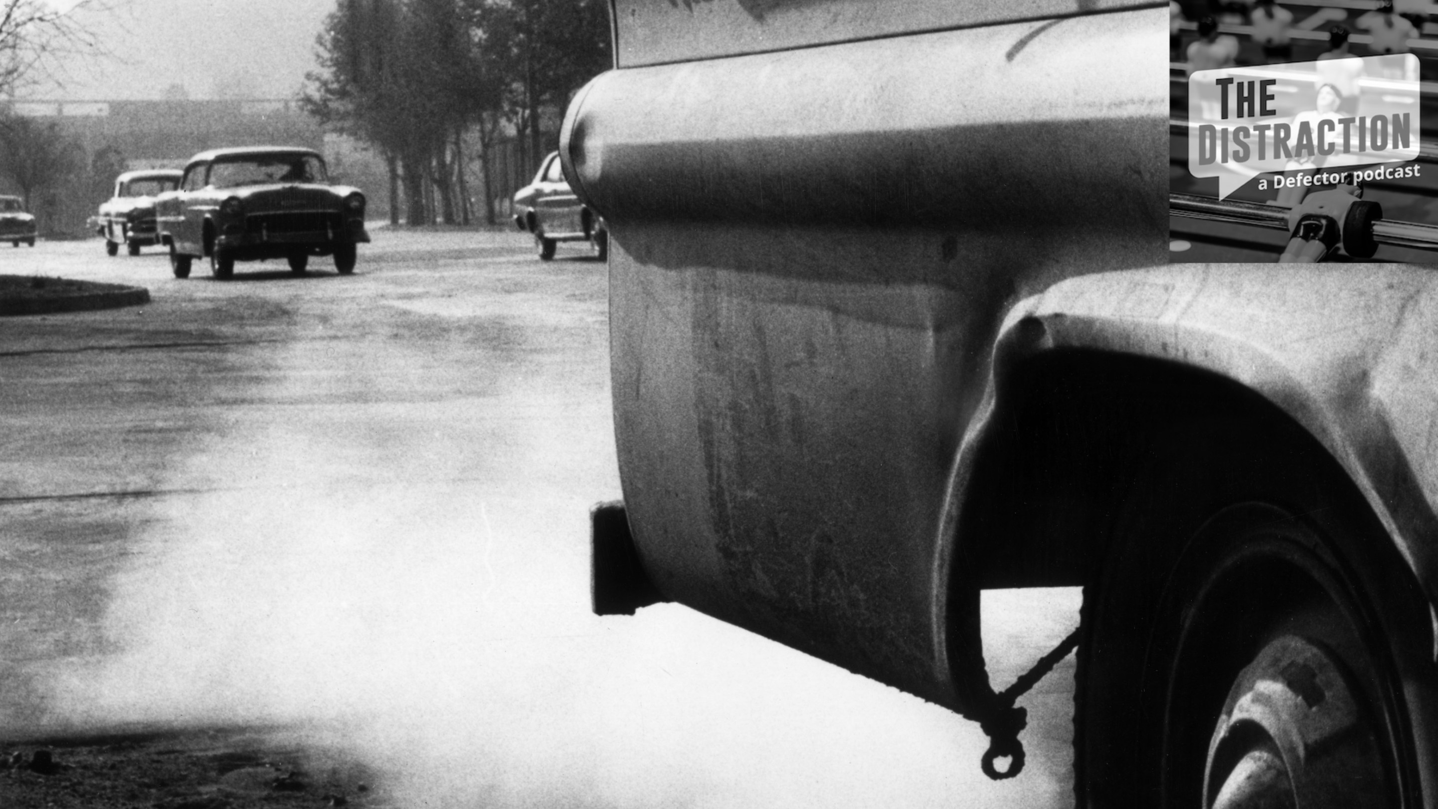 Exhaust fumes adding to the air pollution in Santiago, Chile, in 1962.