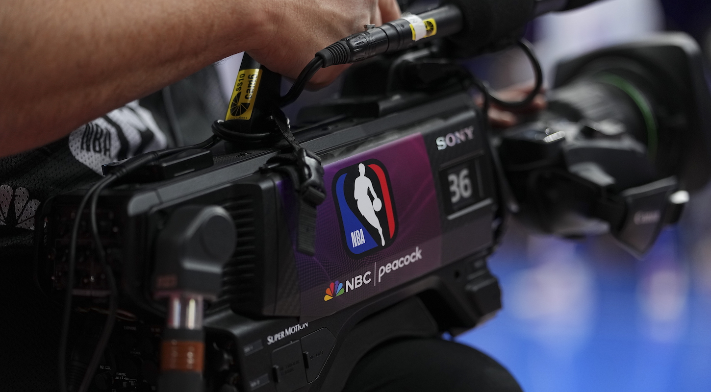 A general view of an NBA on NBC camera during the game between the Orlando Magic and Philadelphia 76ers on Nov. 25, 2025.