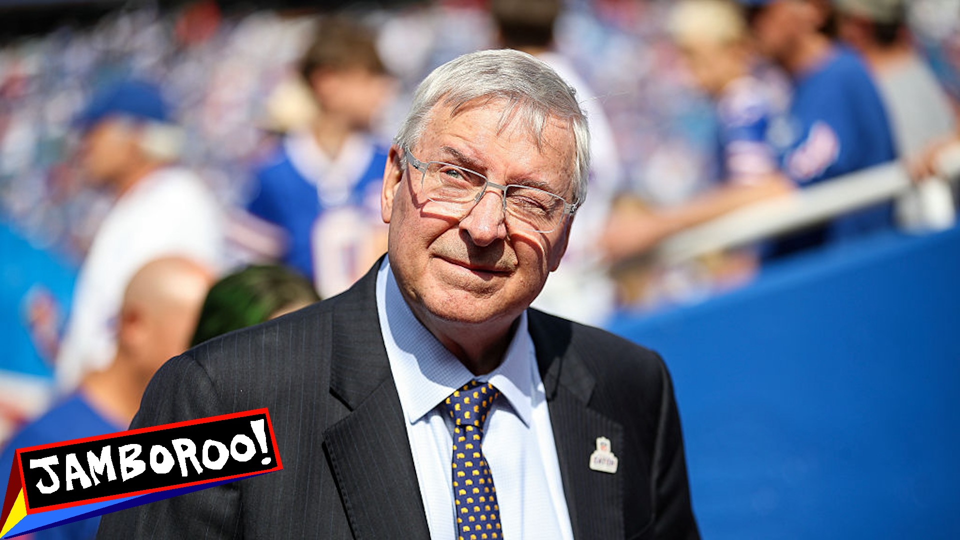 Owner Terry Pegula of the Buffalo Bills looks on prior to the NFL 2025 game between New Orleans Saints and Buffalo Bills at Highmark Stadium on September 28, 2025 in Orchard Park, New York.