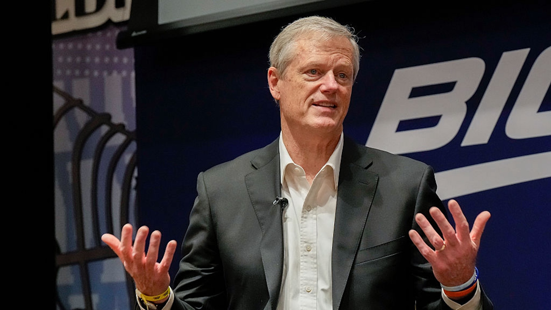 NCAA President Charlie Baker during a Roundtable on the Future of College Basketball sponsored by the Big East Conference at The Empire State Building on October 20, 2025 in New York City.