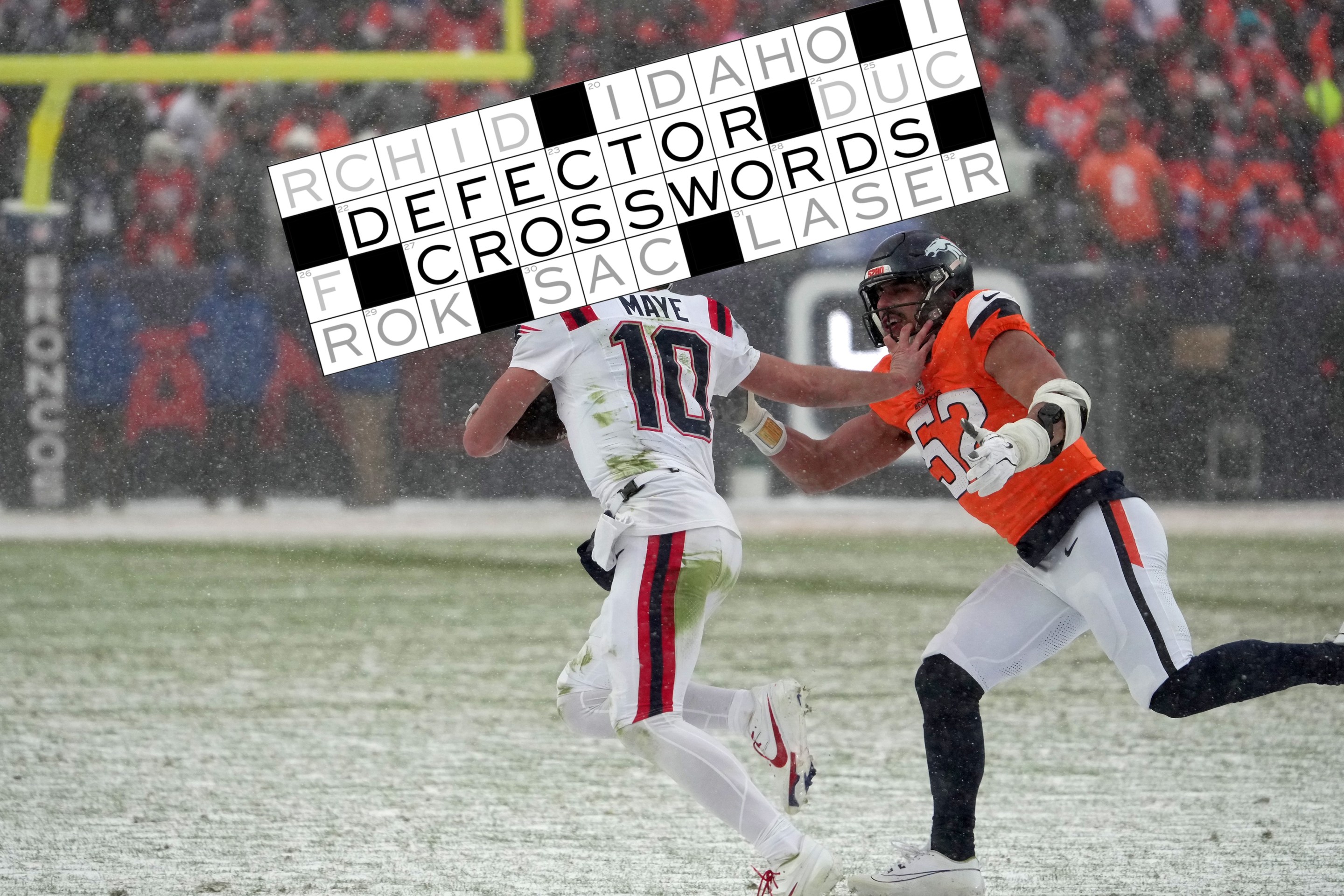 New England Patriots quarterback Drake Maye gets a game-sealing first down in the fourth quarter. The New England Patriots played the Denver Broncos in the AFC Championship Game at Empower Field at Mile High on January 25, 2026.