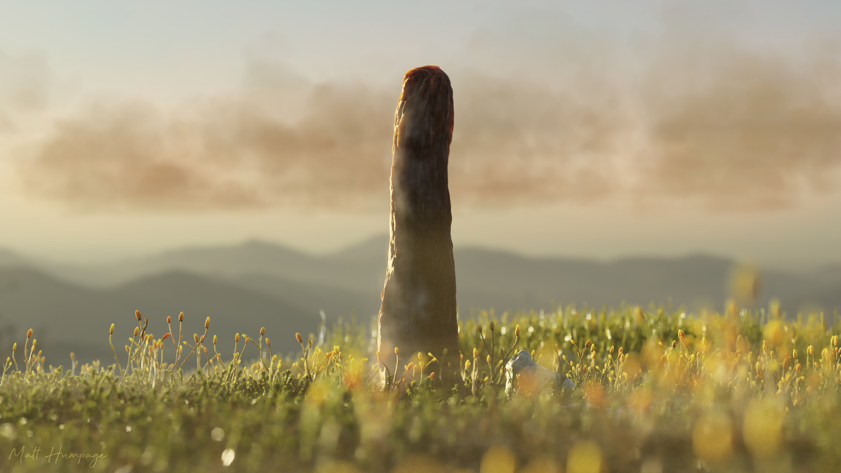 Artist impression of what Prototaxites would have look like in life