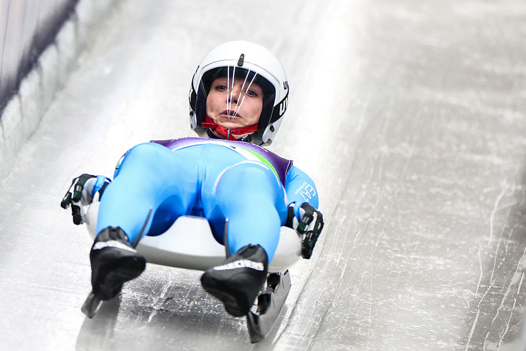 Italy's Verena Hofer competes in the luge women's singles run 1 at Cortina Sliding Centre during the Milano Cortina 2026 Winter Olympic Games in Cortina d'Ampezzo on February 9, 2026. (Photo by FRANCK FIFE / AFP via Getty Images)