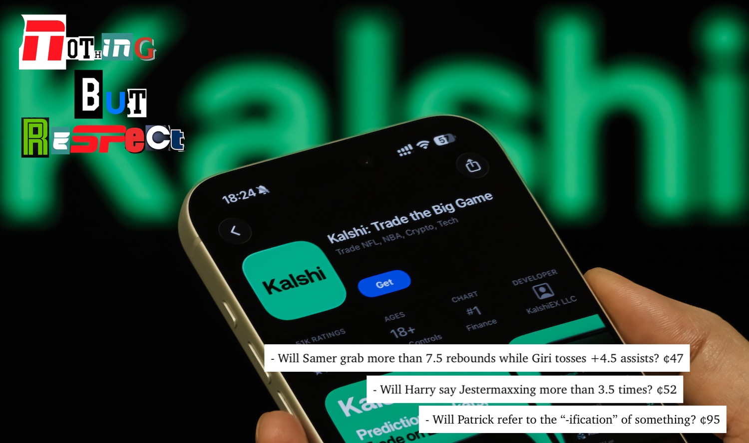 CHONGQING, CHINA - FEBRUARY 8: In this photo illustration, a person holds a smartphone displaying the Kalshi app page on the Apple App Store, with the Kalshi branding visible in the background, on February 8, 2026, in Chongqing, China. Kalshi, a U.S.-regulated prediction market platform that allows users to trade on the outcomes of real-world events, has surged in popularity and recently climbed to second place on the Apple App Store’s U.S. free apps ranking, highlighting growing public interest in event-based financial markets and outcome forecasting. (Photo illustration by Cheng Xin/Getty Images)