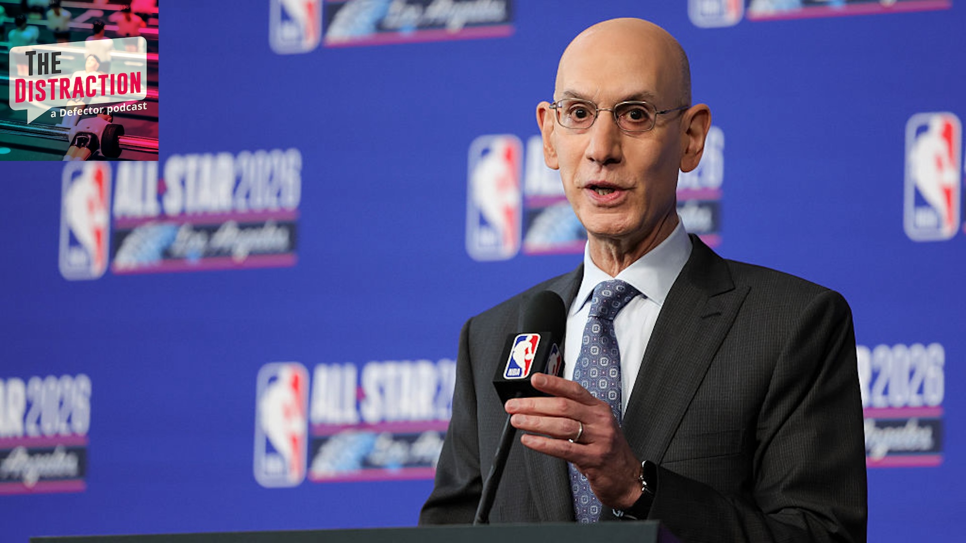 Adam Silver at a press conference