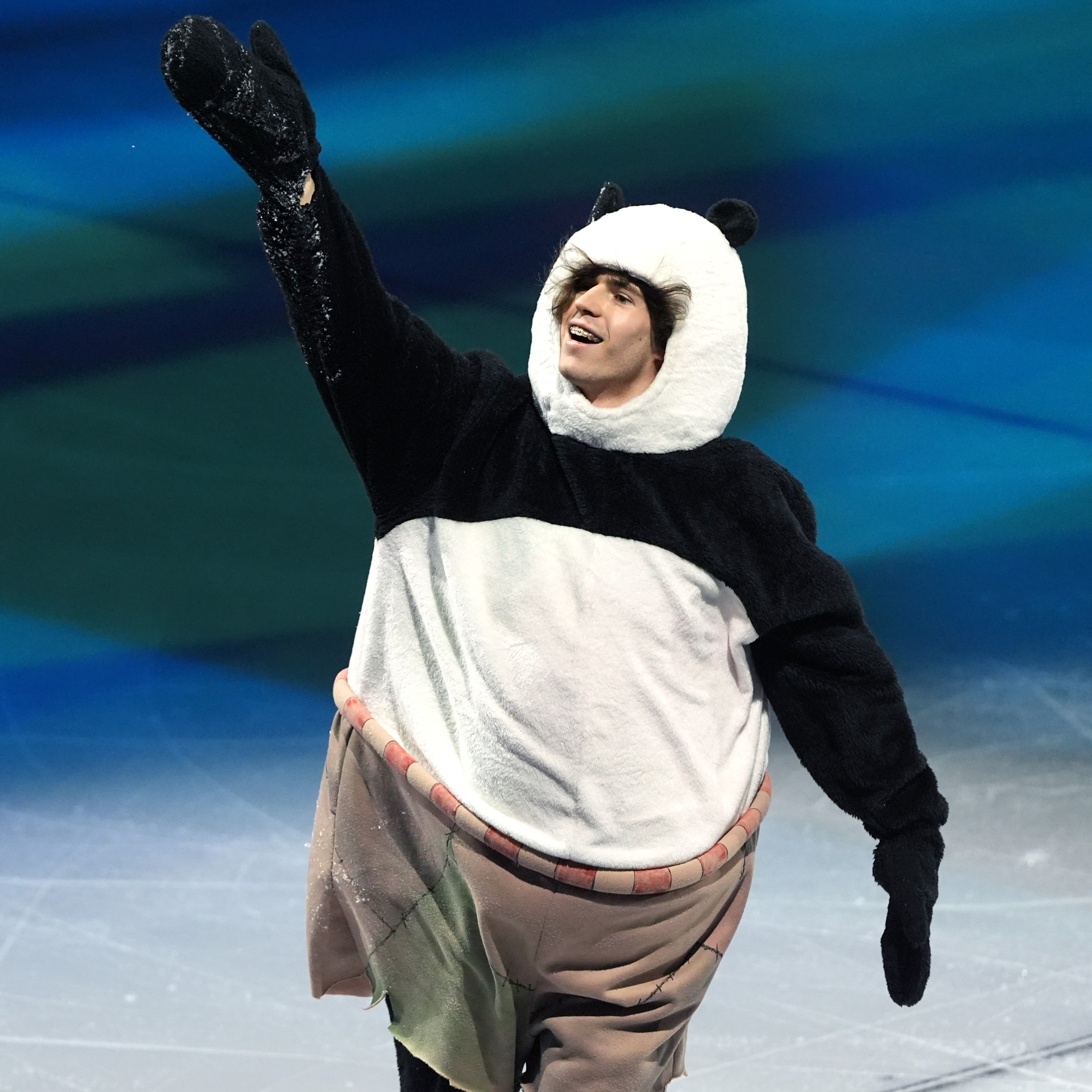 Mikhail Shaidorov in a panda suit