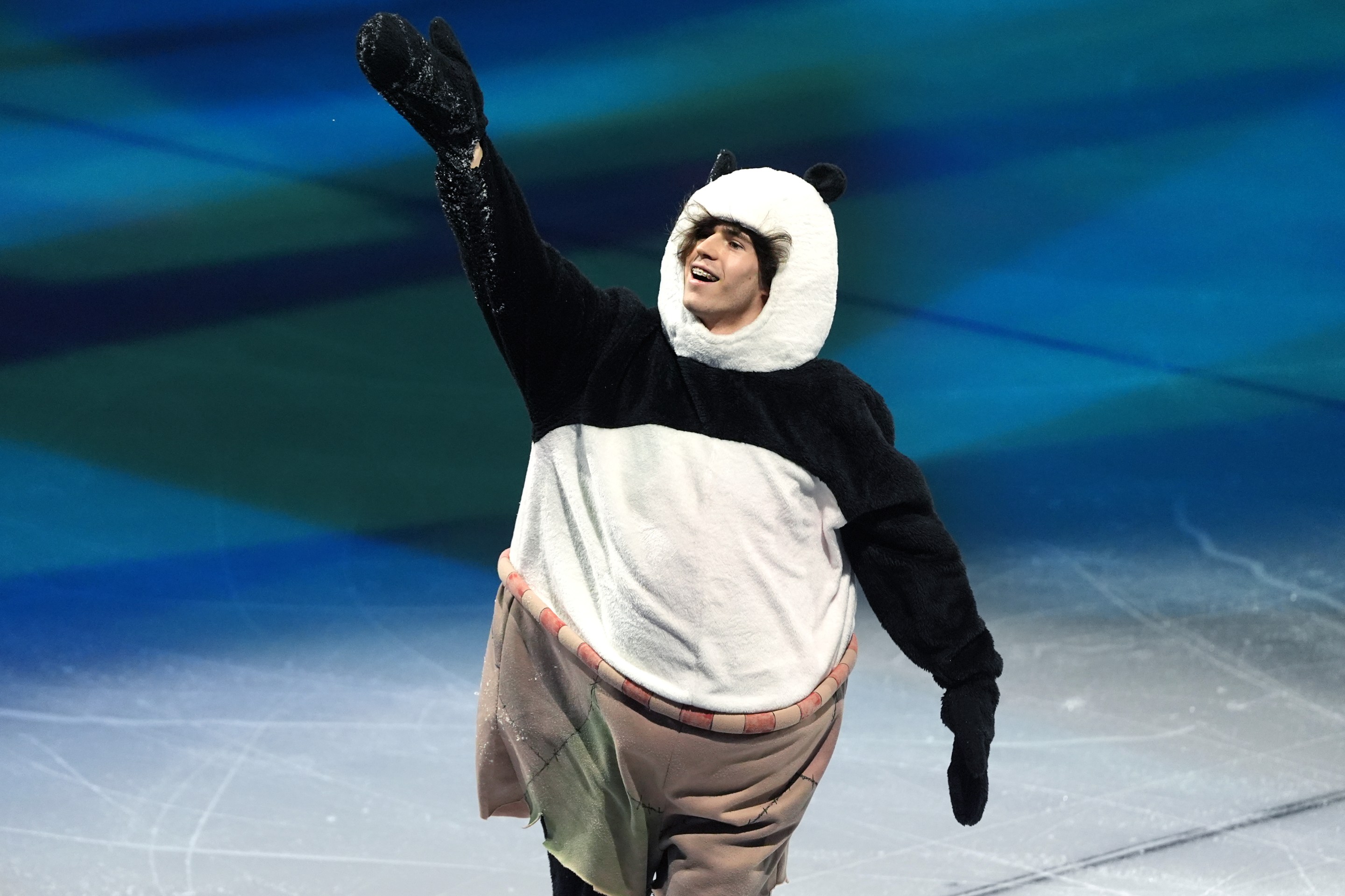 Mikhail Shaidorov in a panda suit