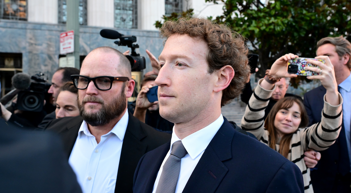 Meta CEO Mark Zuckerberg leaves the Los Angeles Superior Court after testifying on February 18, 2026 in Los Angeles, California.