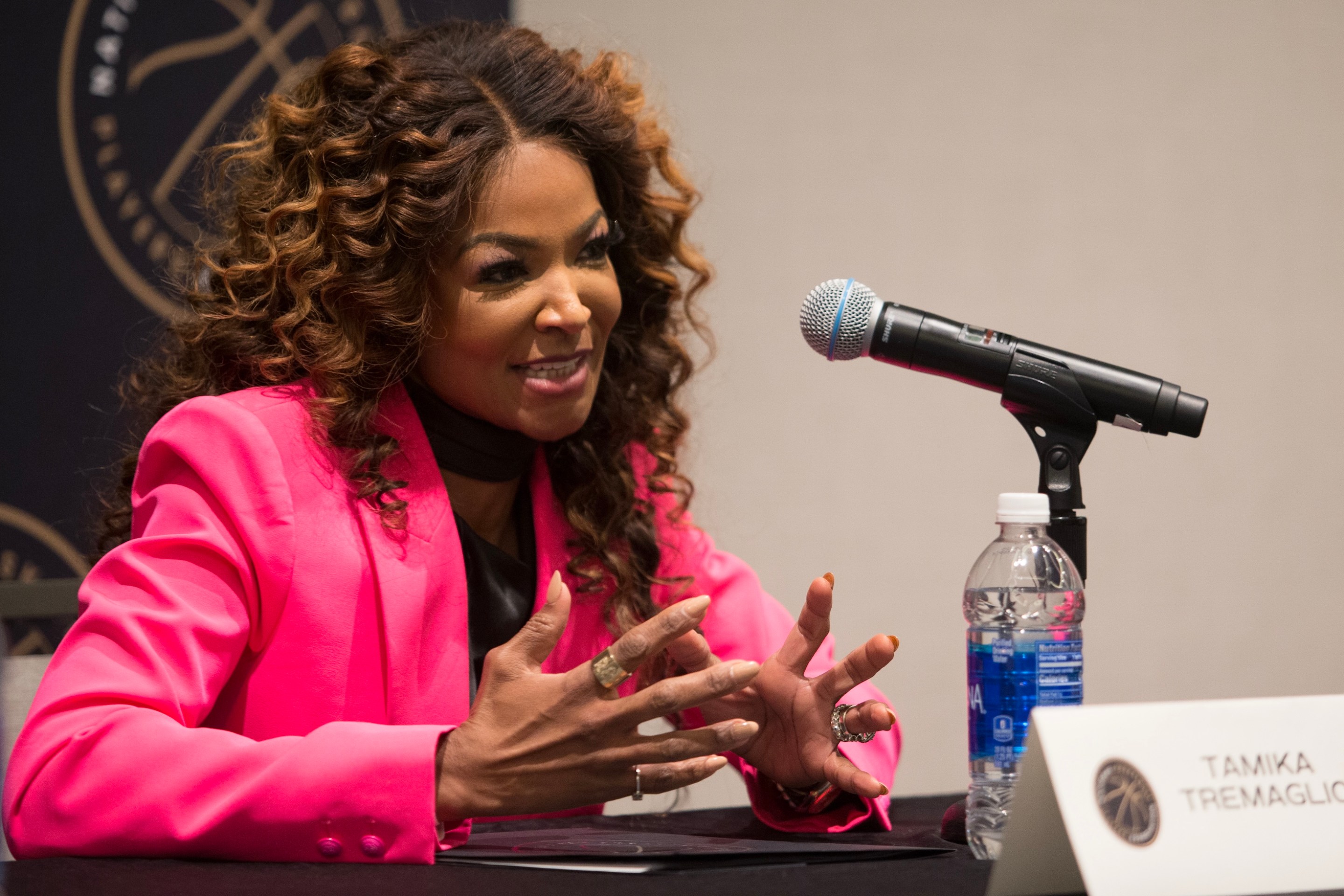 Tamika Tremaglio, Executive Director of the NBA Players Association, speaks during the NBPA 2023 All-Star Weekend Press Conference at the Hyatt Regency on February 18, 2023 in Salt Lake City, Utah