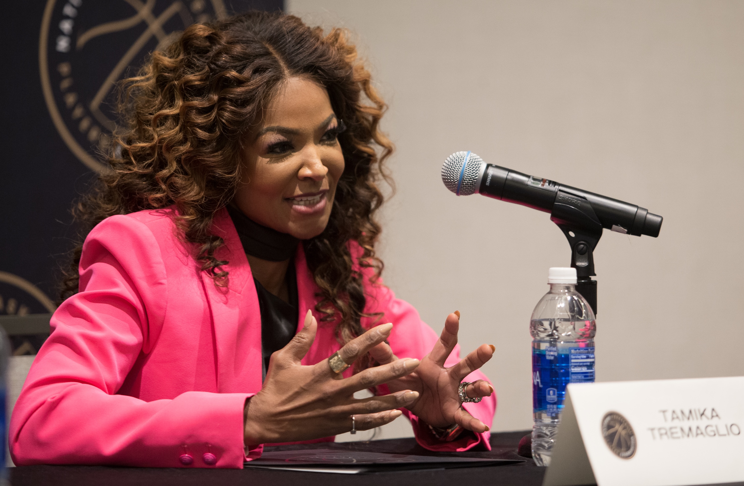 Tamika Tremaglio, Executive Director of the NBA Players Association, speaks during the NBPA 2023 All-Star Weekend Press Conference at the Hyatt Regency on February 18, 2023 in Salt Lake City, Utah