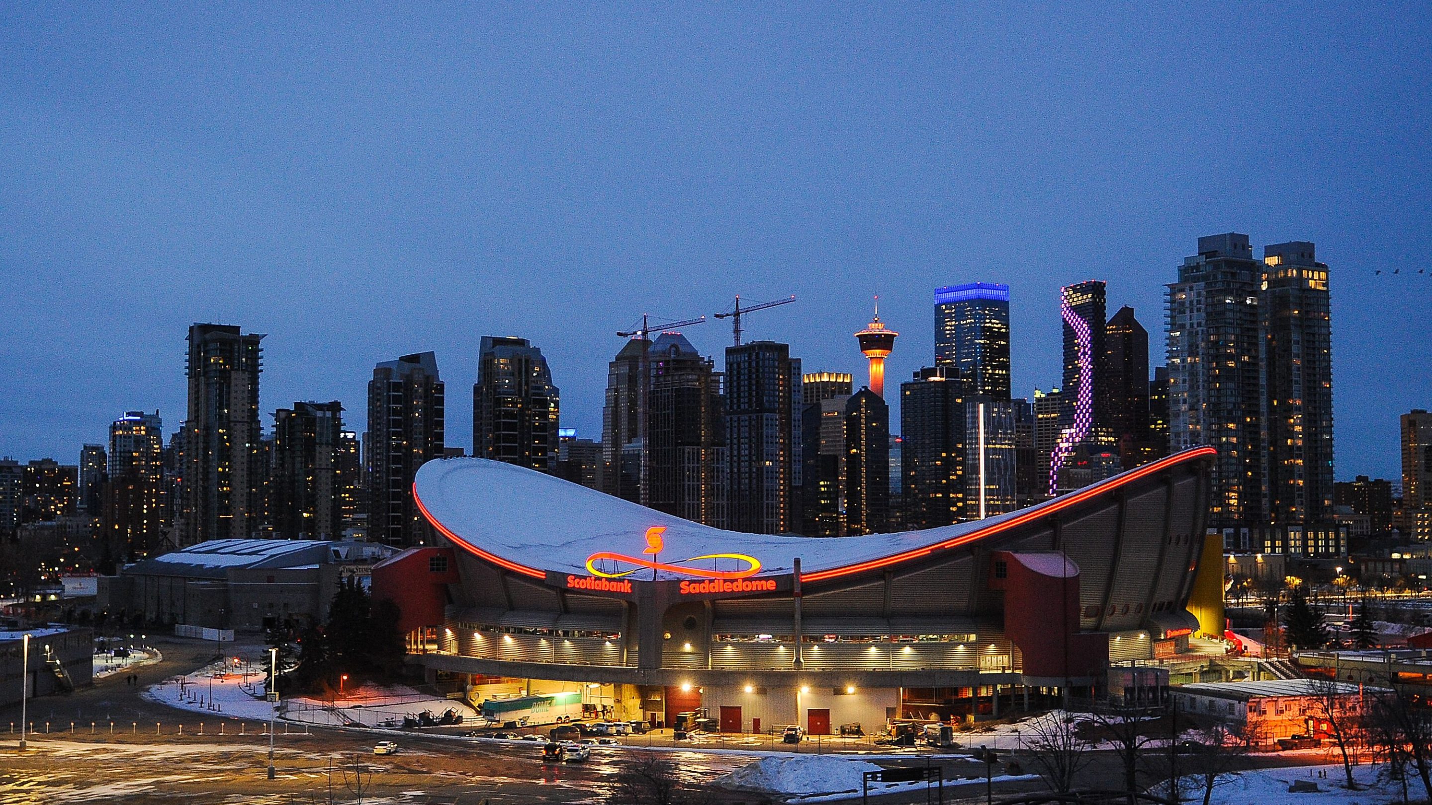 A general view of the exterior of the Saddledome