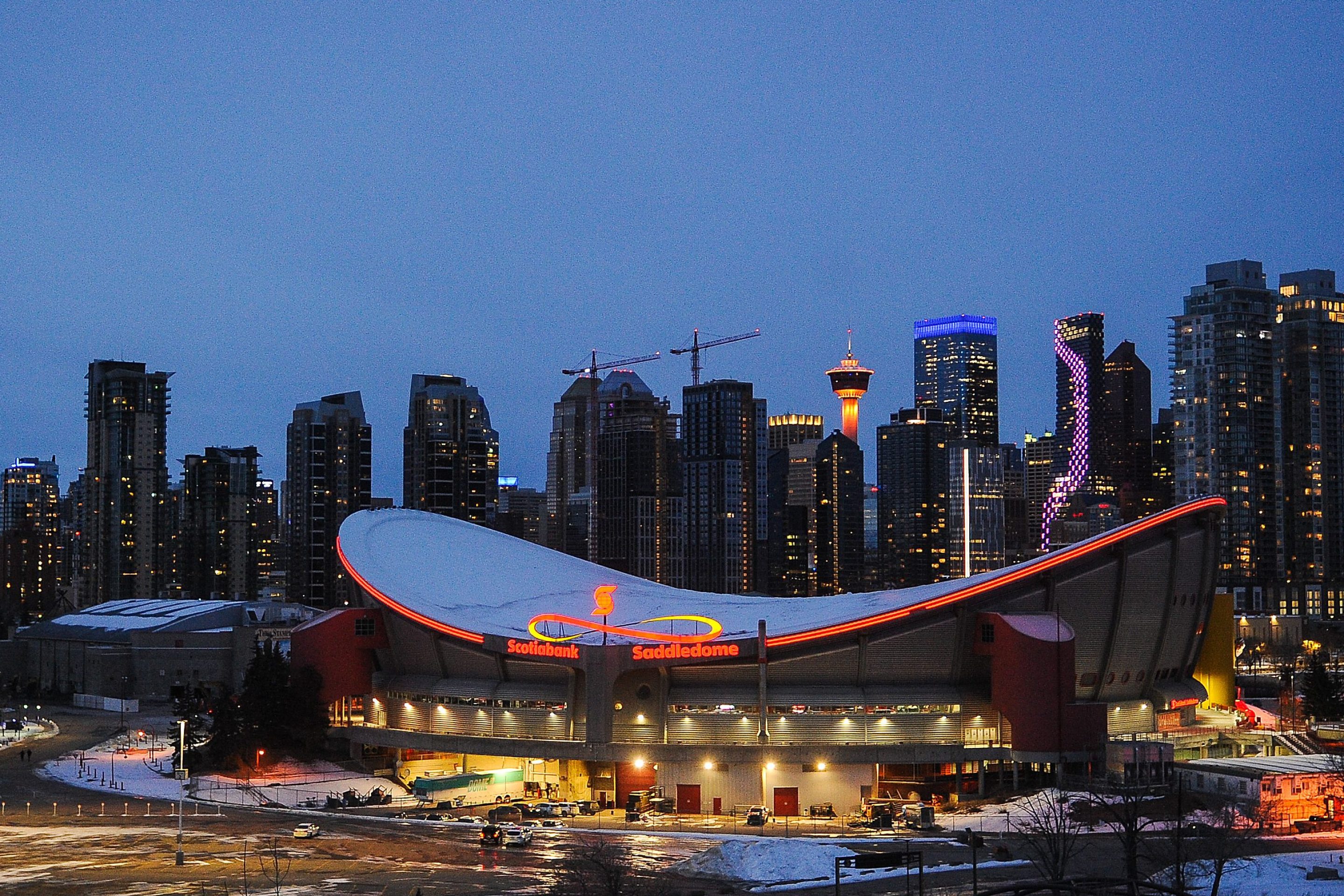 A general view of the exterior of the Saddledome