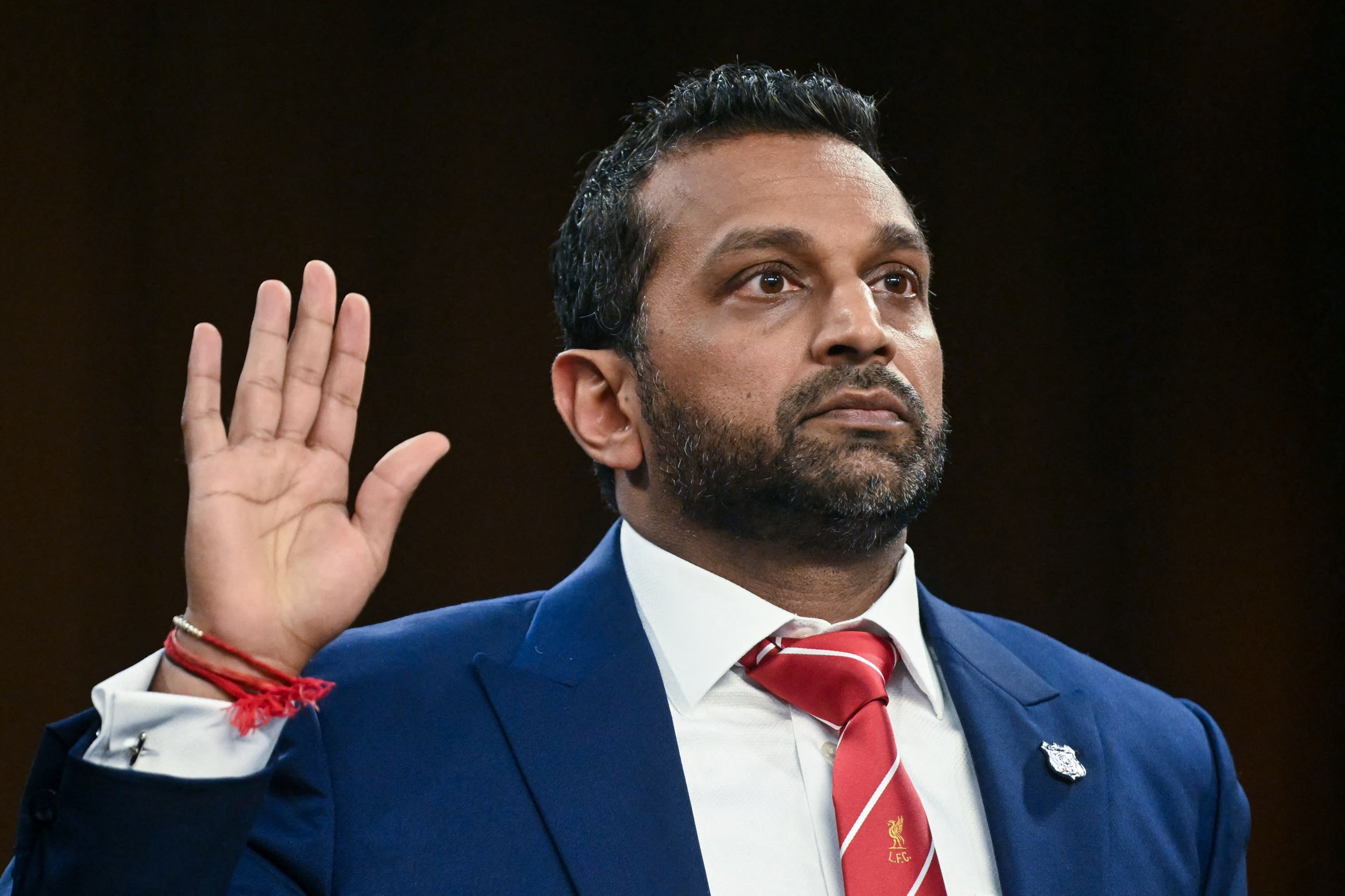 FBI Director Kash Patel is sworn in before testifying during a Senate Judiciary Committee hearing on "Oversight of the Federal Bureau of Investigation" on Capitol Hill in Washington, DC on September 16, 2025. Patel faces the Senate panel amid criticism of his handling of the investigation into the murder of conservative activist Charlie Kirk and the case of sex offender Jeffrey Epstein. (Photo by Jim WATSON / AFP) (Photo by JIM WATSON/AFP via Getty Images)