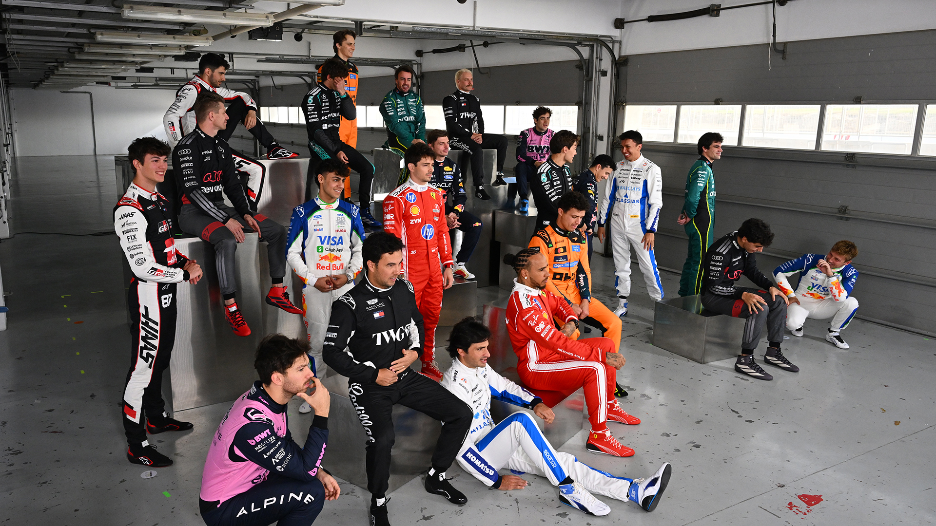 The 2026 Formula 1 drivers pose for a photo during the F1 Photocall at Bahrain International Circuit on February 11, 2026 in Bahrain, Bahrain.