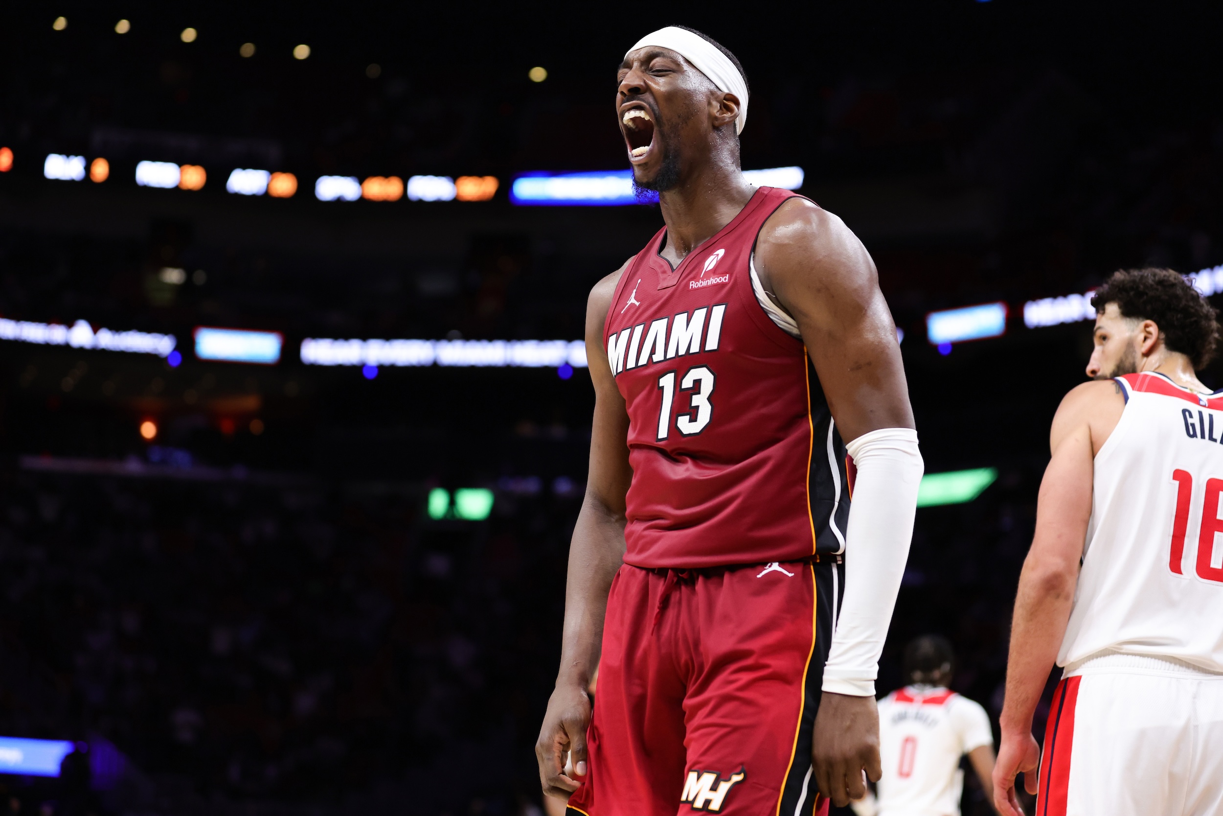 Bam Adebayo celebrates