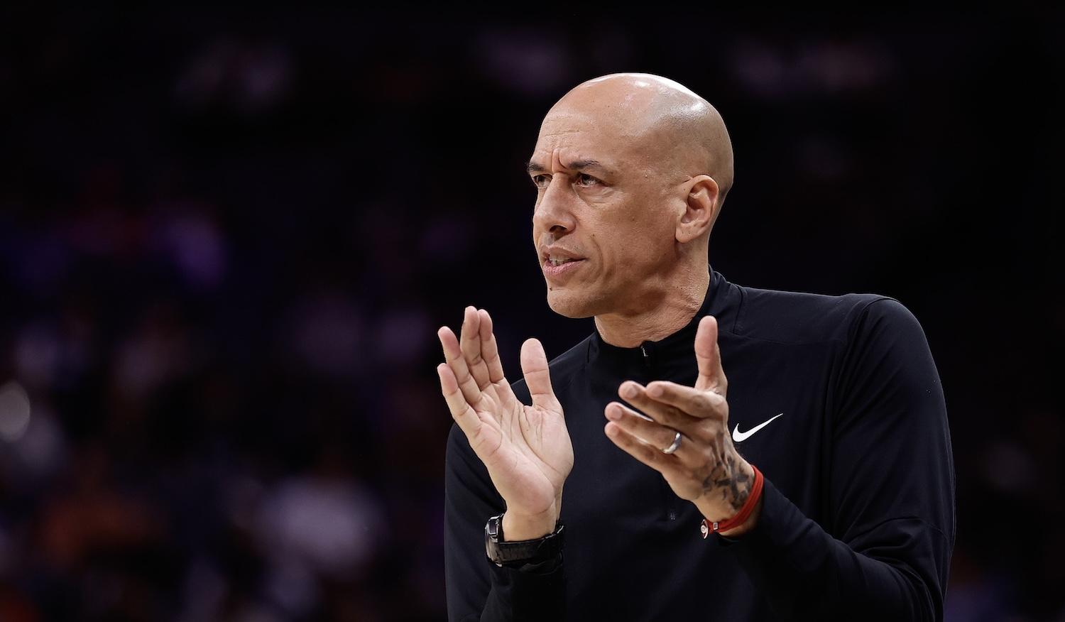 SACRAMENTO, CALIFORNIA - MARCH 10: Doug Christie head coach of the Sacramento Kings claps on the sideline during the second half against the Indiana Pacers at Golden 1 Center on March 10, 2026 in Sacramento, California. NOTE TO USER: User expressly acknowledges and agrees that, by downloading and or using this photograph, User is consenting to the terms and conditions of the Getty Images License Agreement. (Photo by Kelley L Cox/Getty Images)