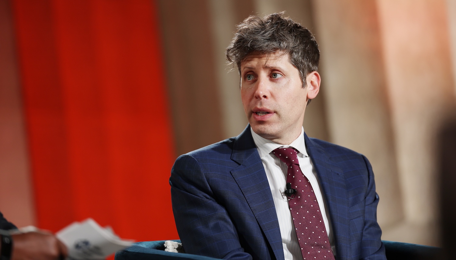 WASHINGTON, DC - MARCH 11: OpenAI CEO Sam Altman speaks during the BlackRock Infrastructure Summit on March 11, 2026 in Washington, DC. The global investment management company held the summit consisting of leaders from government, business, and labor to address expanding U.S. infrastructure. (Photo by Anna Moneymaker/Getty Images)