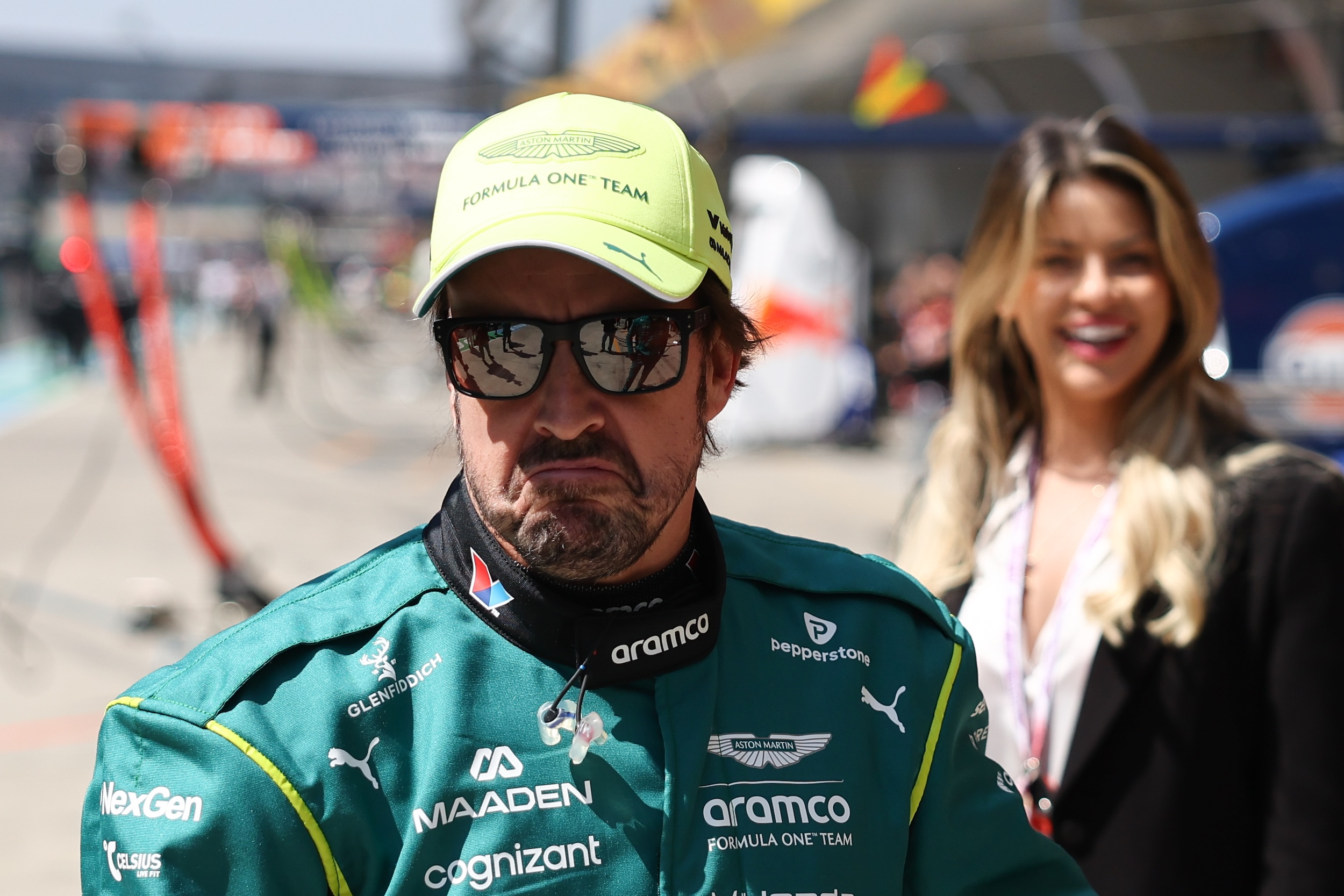 Fernando Alonso frowns.