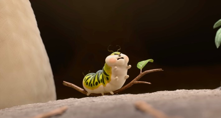 a screenshot of an angry evil-looking caterpillar
