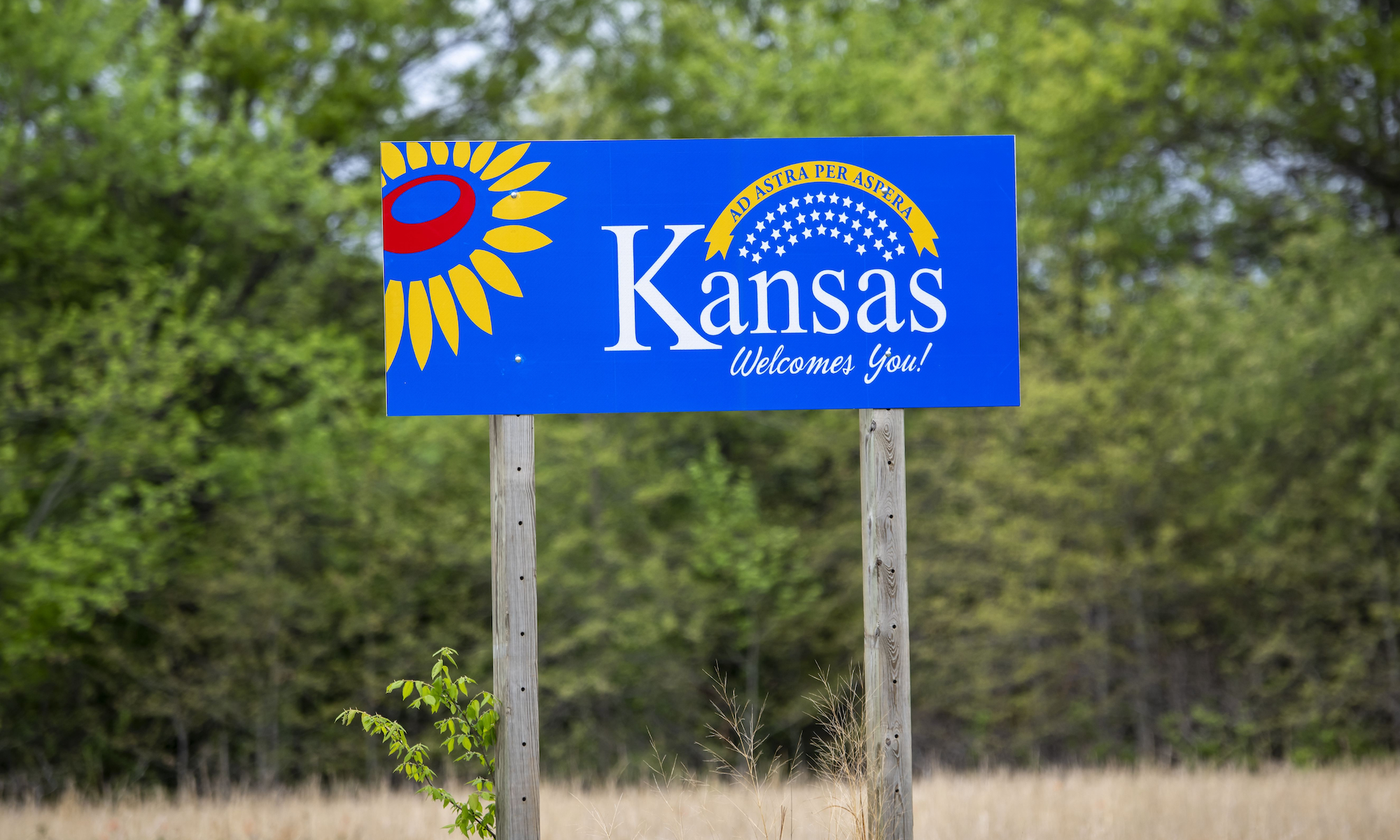 Kansas state welcome sign
