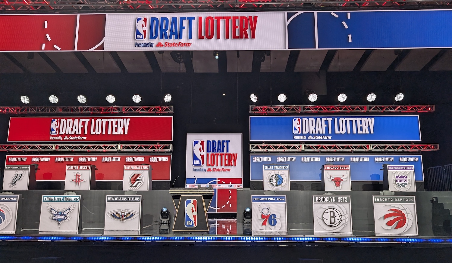 CHICAGO, ILLINOIS - MAY 12: Players, team members and other participants gather to attend the NBA Draft Lottery in Chicago, Illinois, United States on May 12, 2025. (Photo by Jacek Boczarski/Anadolu via Getty Images)