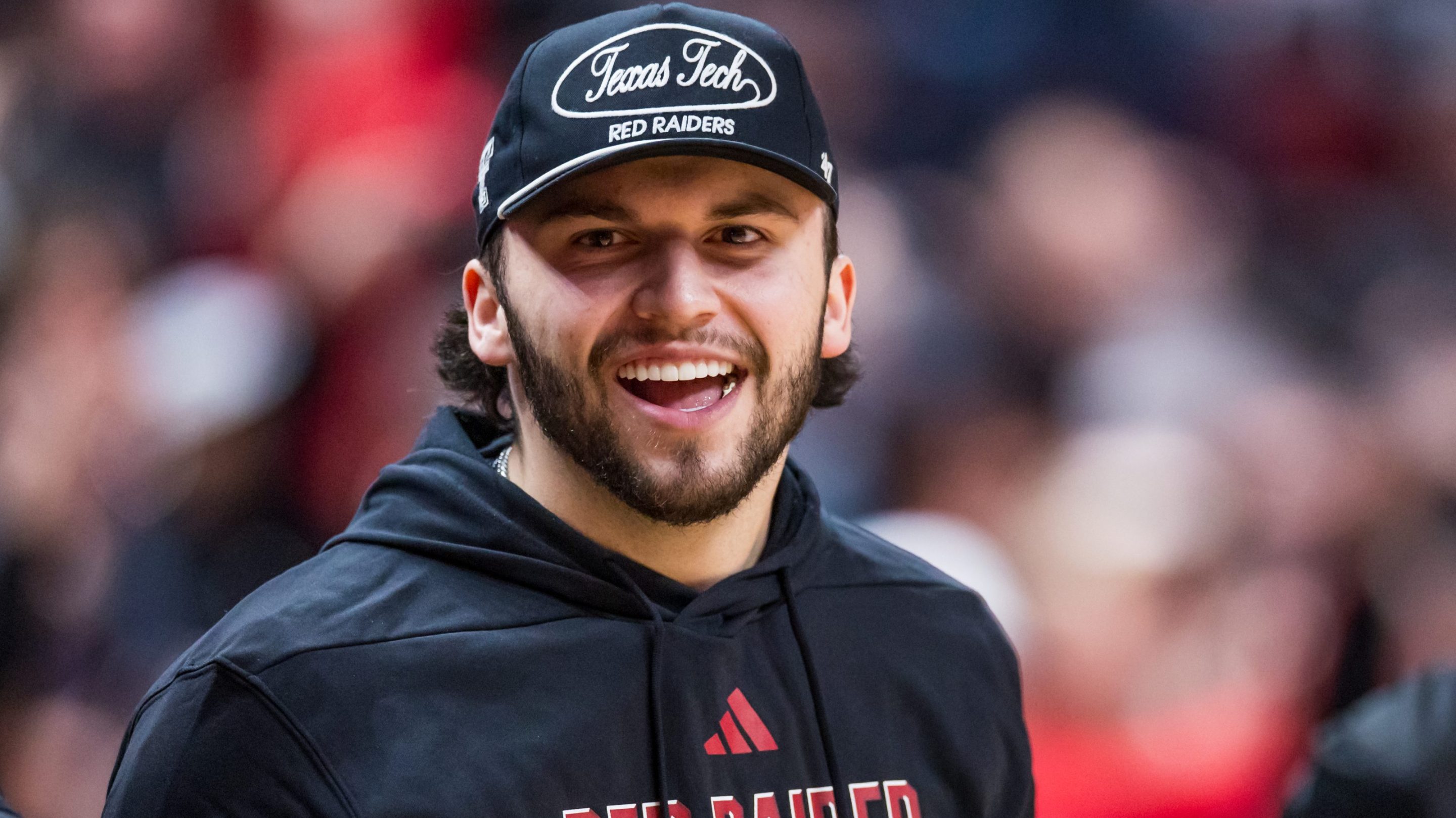 Future Texas Tech quarterback Brendan Sorsby shouts during the first half of the game between the Houston Cougars and the Texas Tech Red Raiders
