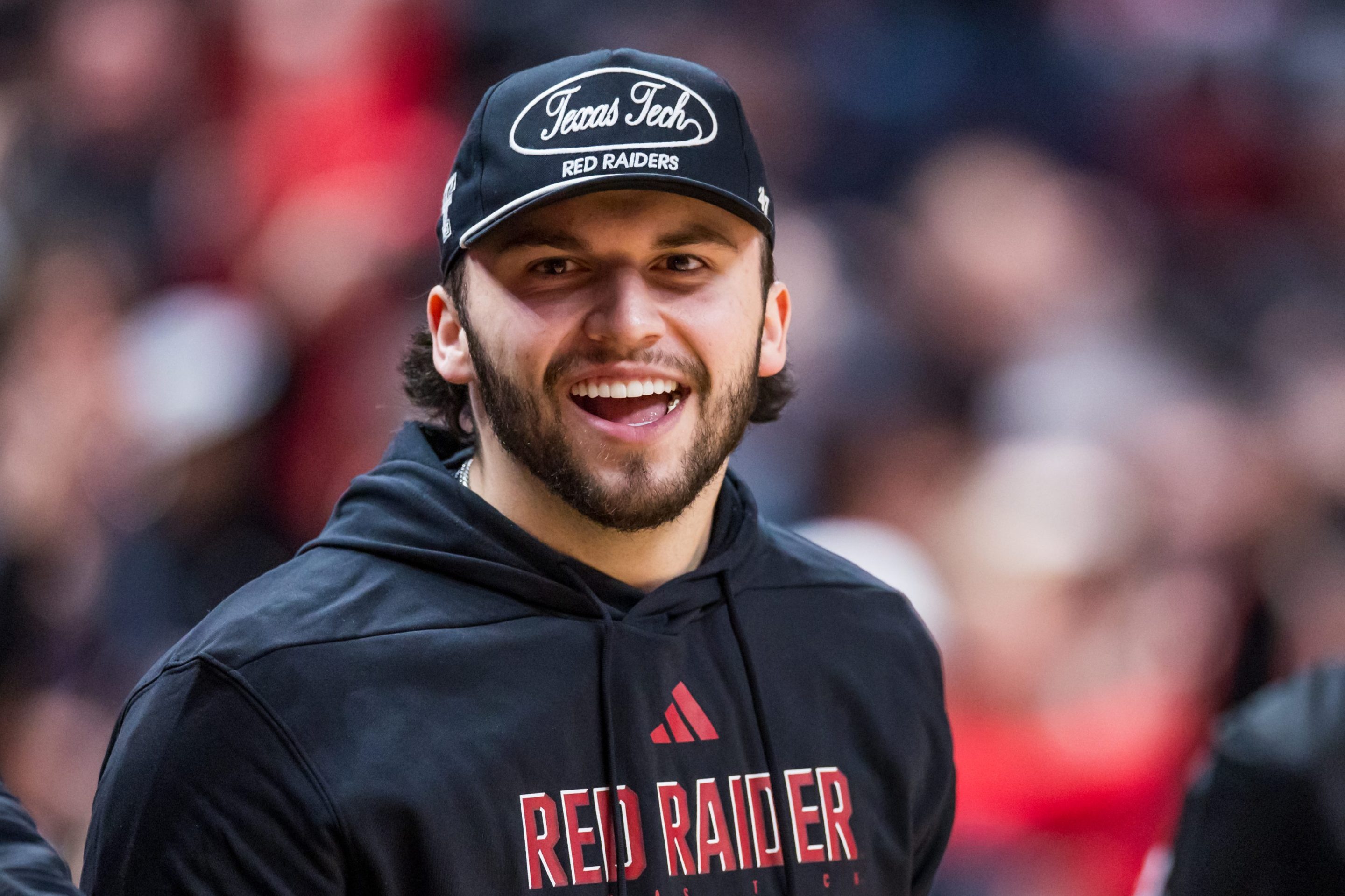 Future Texas Tech quarterback Brendan Sorsby shouts during the first half of the game between the Houston Cougars and the Texas Tech Red Raiders