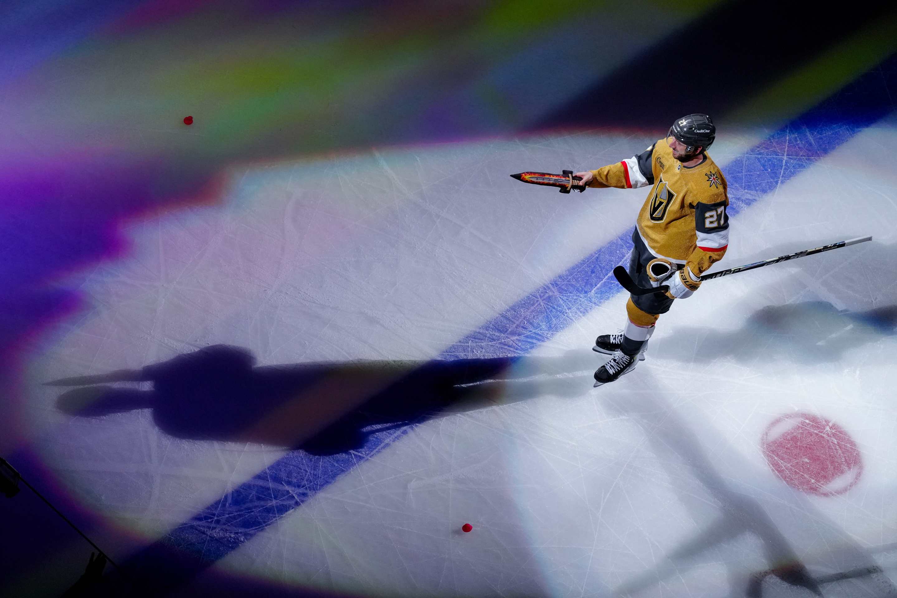 shea theodore on the ice postgame