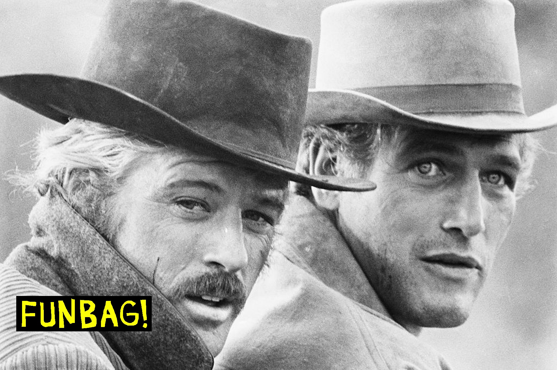 Robert Redford and Paul Newman as cowboys in Butch Cassidy And The Sundance Kid