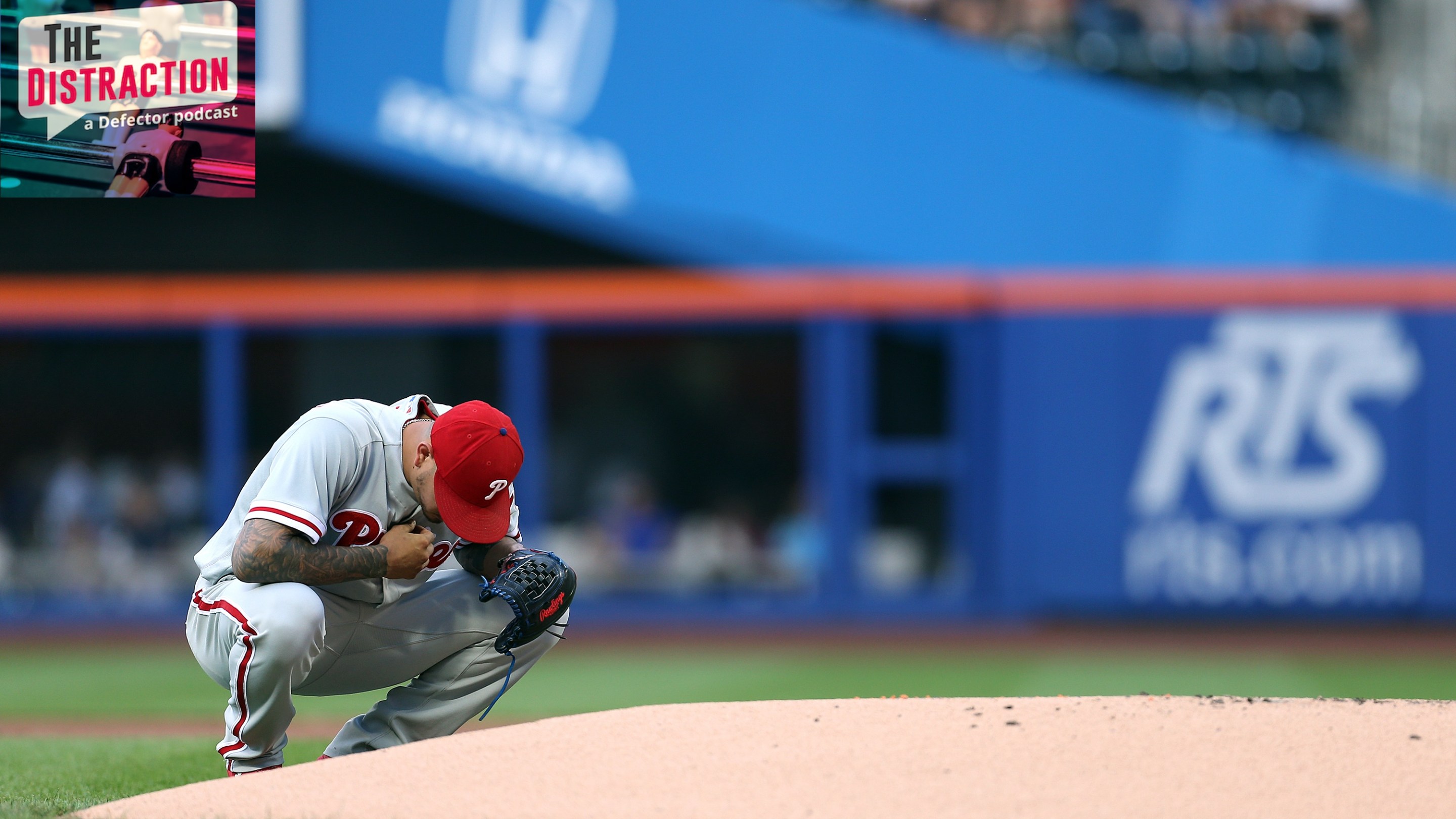 Vince Velasquez of the Philadelphia Phillies prays before he pitches against the New York Mets during a game at Citi Field on July 11, 2018.