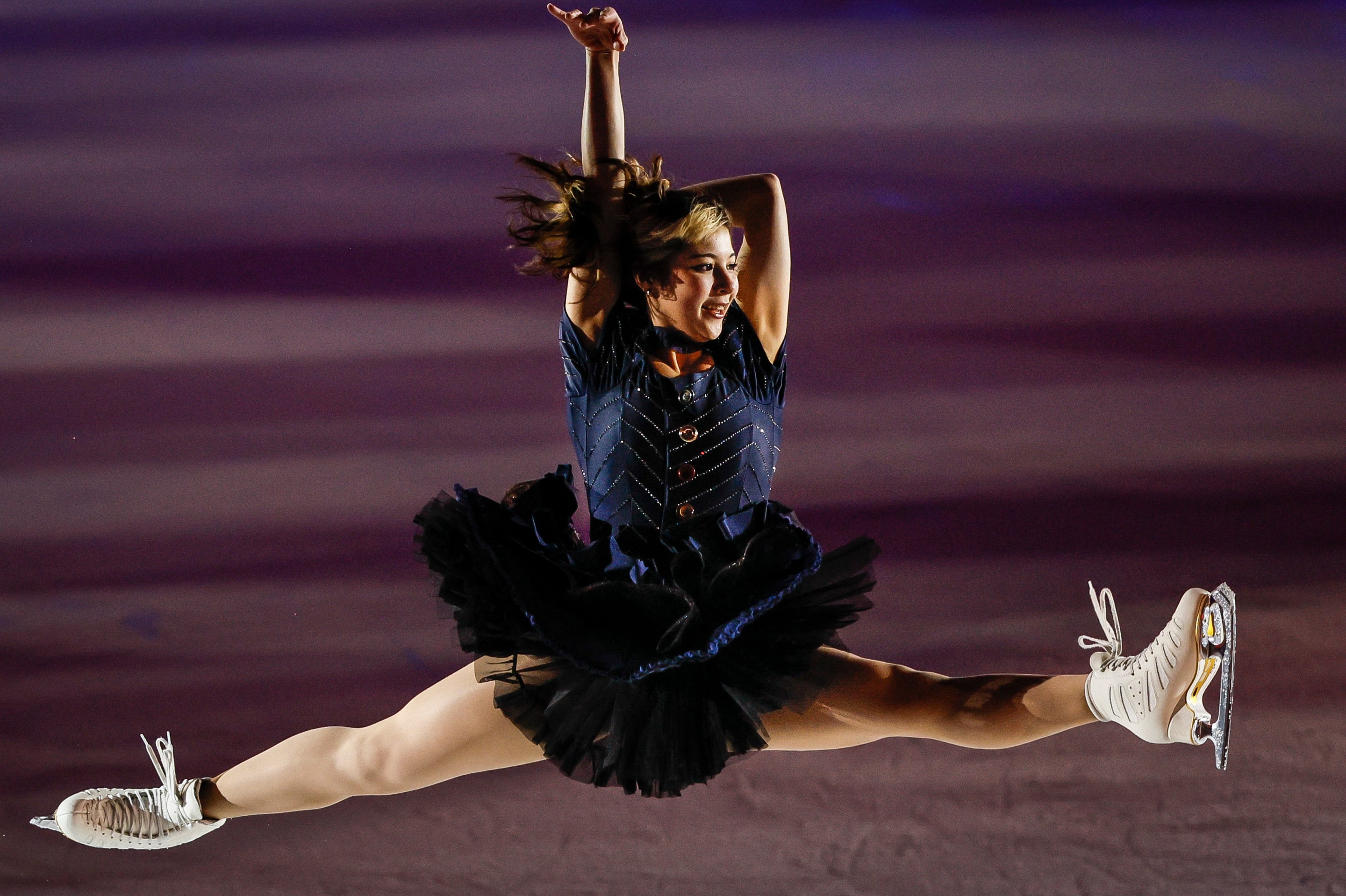 Olympic gold medalist Alysa Liu performs during the Skating Club of Boston's annual benefit ice show "Ice Chips 2026: A World Journey" at the Tenley E. Albright Performance Center on February 28, 2026.