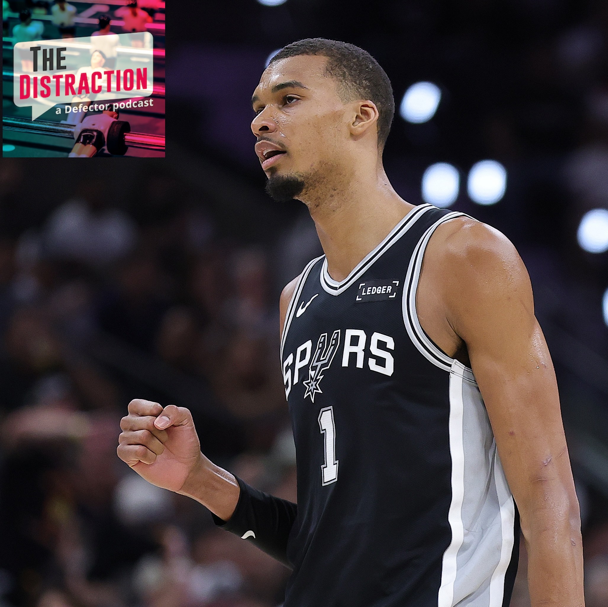 Victor Wembanyama of the San Antonio Spurs reacts during the second quarter against the Minnesota Timberwolves in Game Five of the Second Round of the NBA Western Conference Playoffs on May 12, 2026.