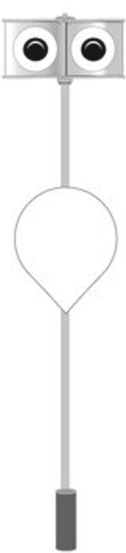 a diagram of a silly looking buoy with two big eyes on a stick