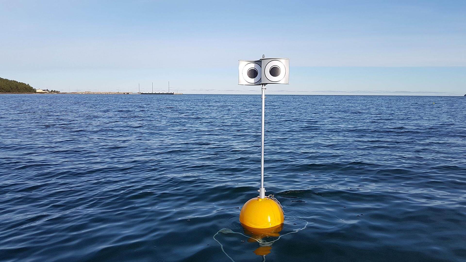 a wall-e ass looking robot called the looming eyes buoy
