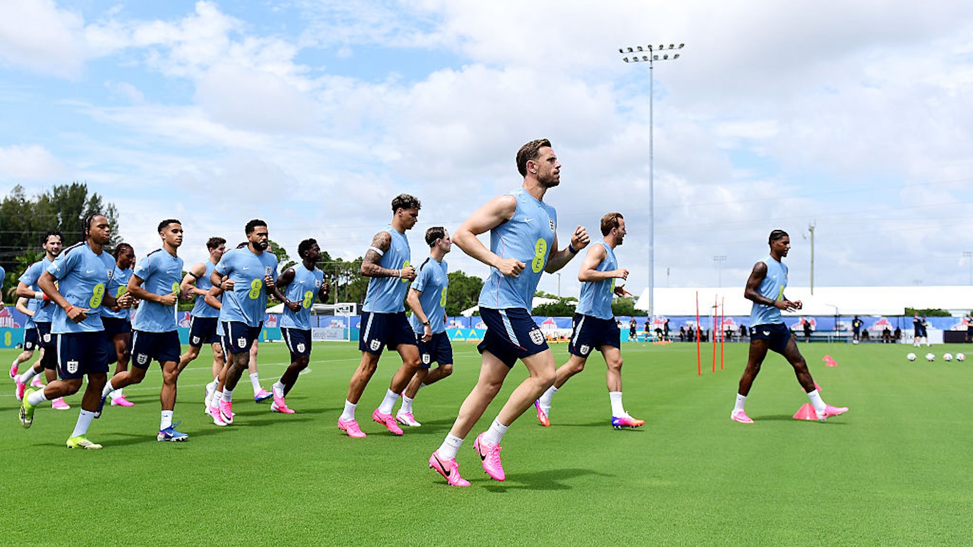 The england squad trains in Florida