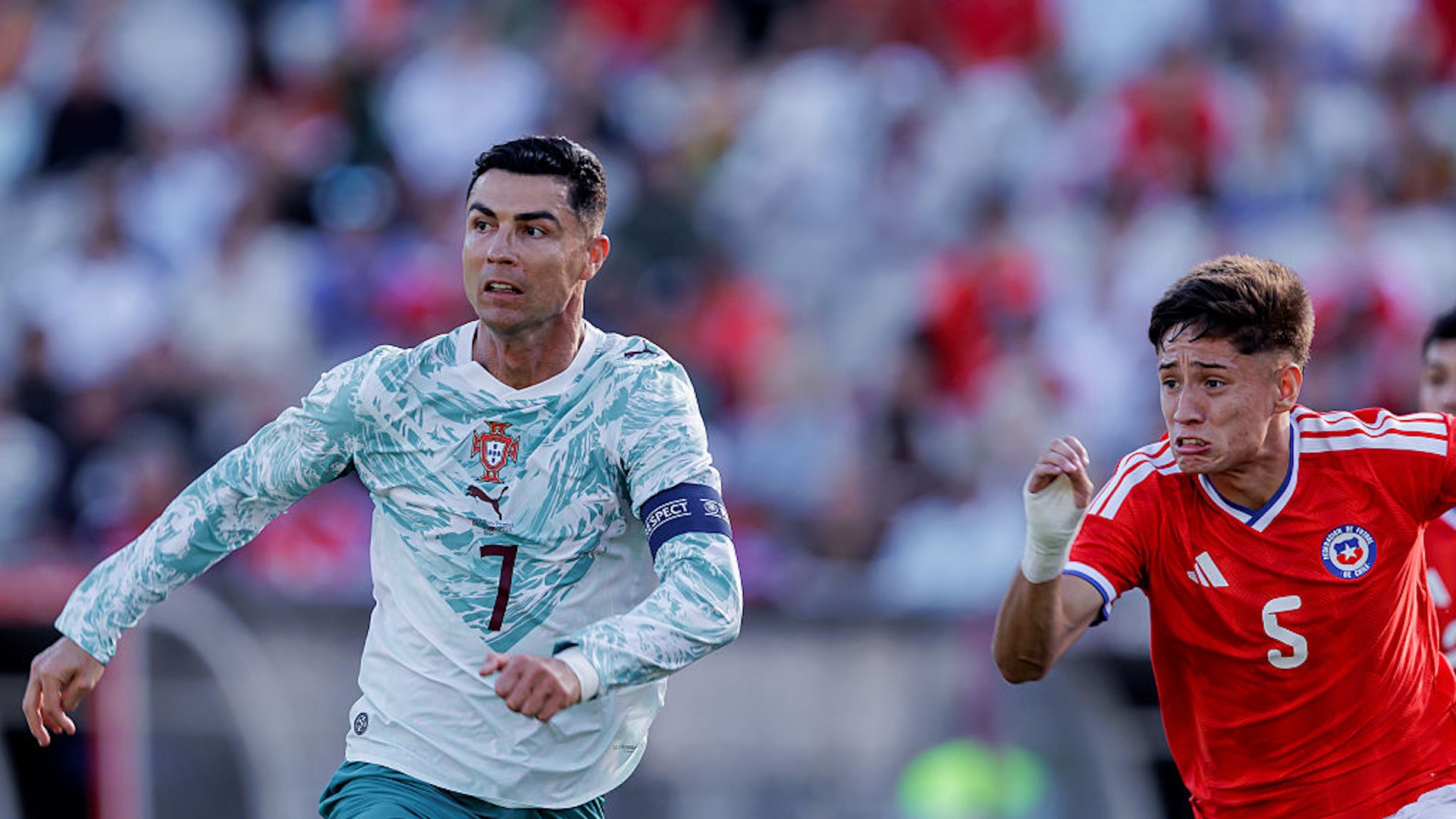 Christiano Ronaldo playing for Portugal
