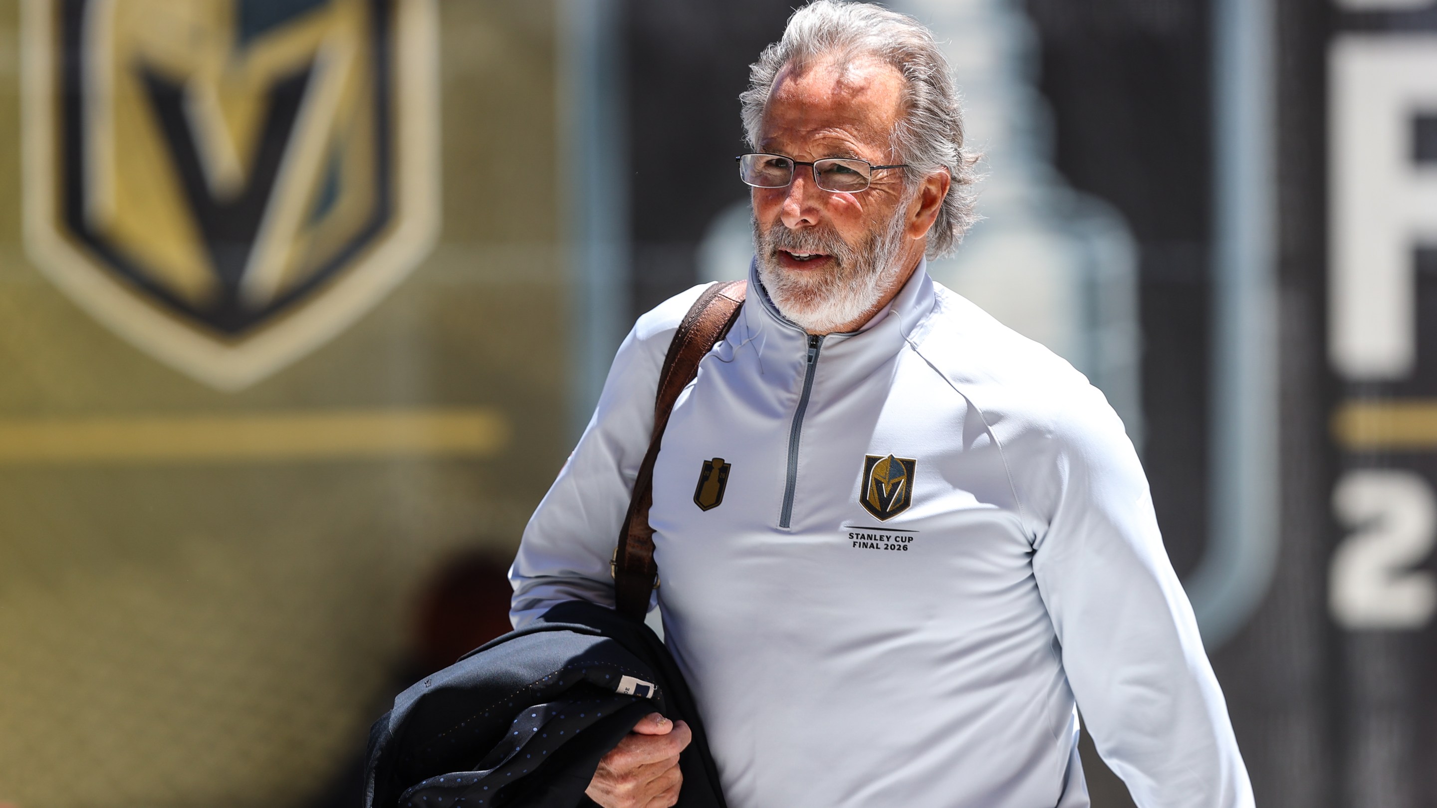 LAS VEGAS, NV - JUNE 14: John Tortorella of the Vegas Golden Knights arrives before the start of game six of the 2026 Stanley Cup Final between the Vegas Golden Knights and the Carolina Hurricanes on June 14, 2026, at T-Mobile Arena in Las Vegas, NV. (Photo by Christopher Trim/Icon Sportswire via Getty Images)