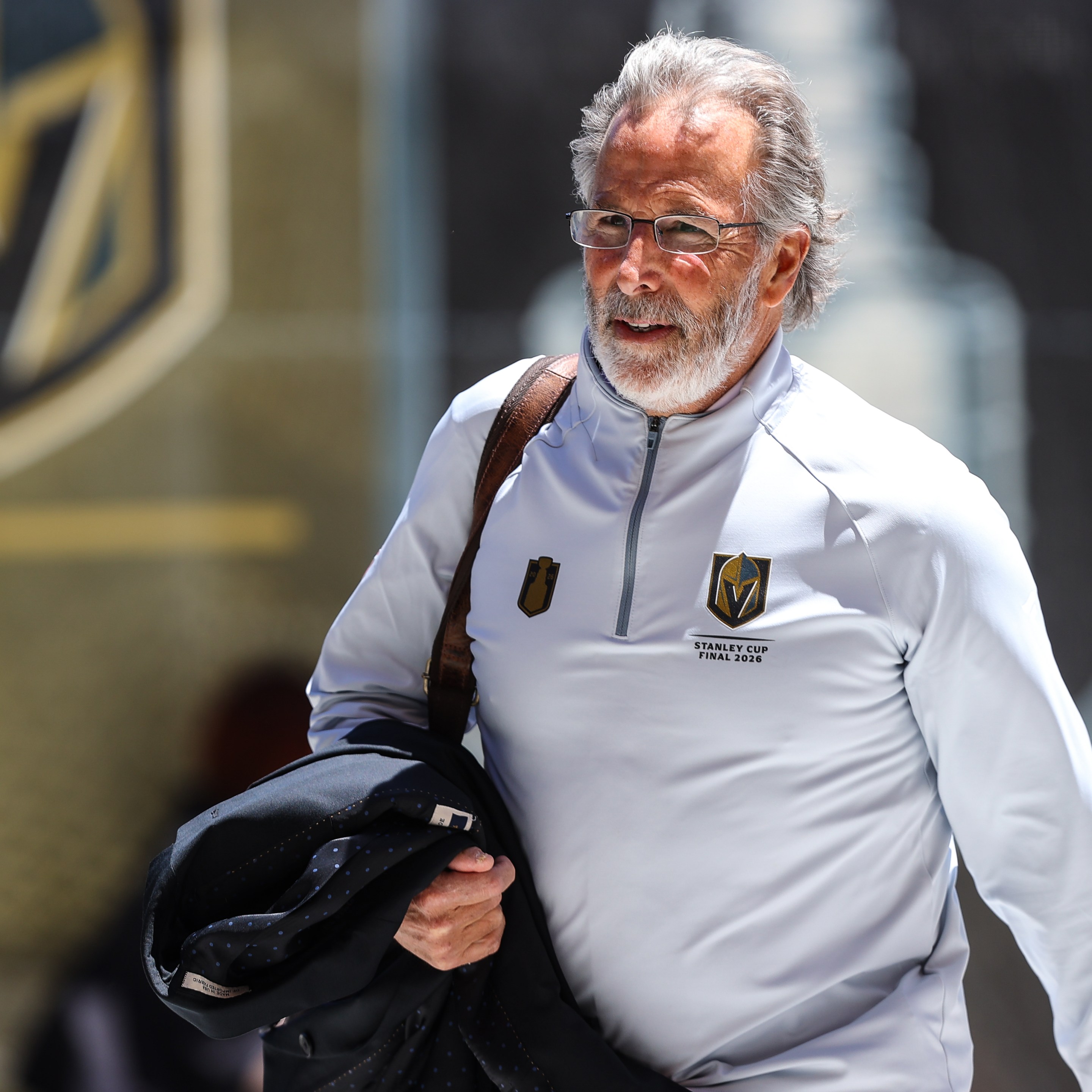 LAS VEGAS, NV - JUNE 14: John Tortorella of the Vegas Golden Knights arrives before the start of game six of the 2026 Stanley Cup Final between the Vegas Golden Knights and the Carolina Hurricanes on June 14, 2026, at T-Mobile Arena in Las Vegas, NV. (Photo by Christopher Trim/Icon Sportswire via Getty Images)