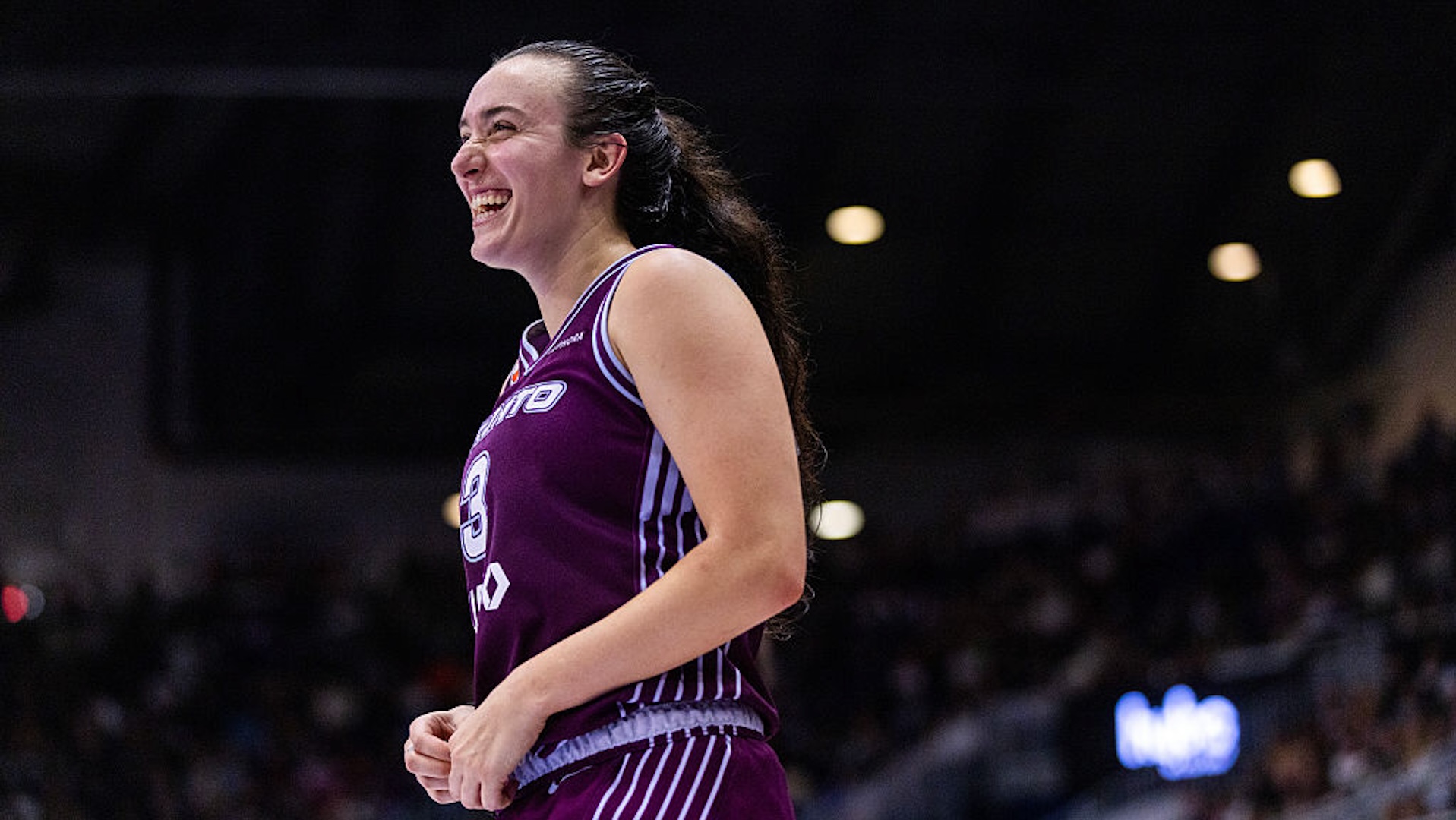 Marina Mabrey smiles during her game against the LA Sparks