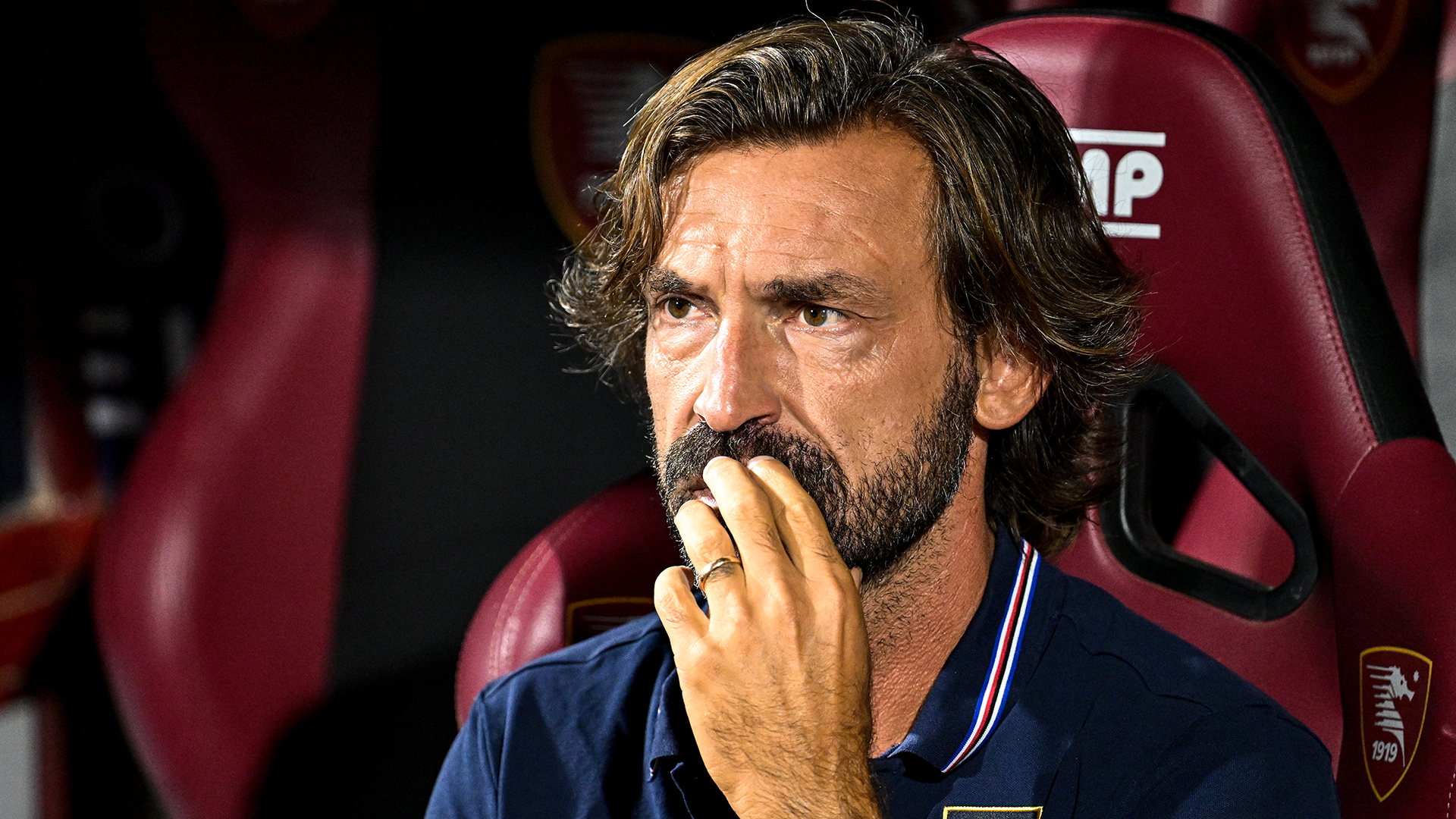 Andrea Pirlo of UC Sampdoria looks during the Serie B match between US Salernitana and UC Sampdoria at Stadio Arechi on August 27, 2024 in Salerno, Italy.