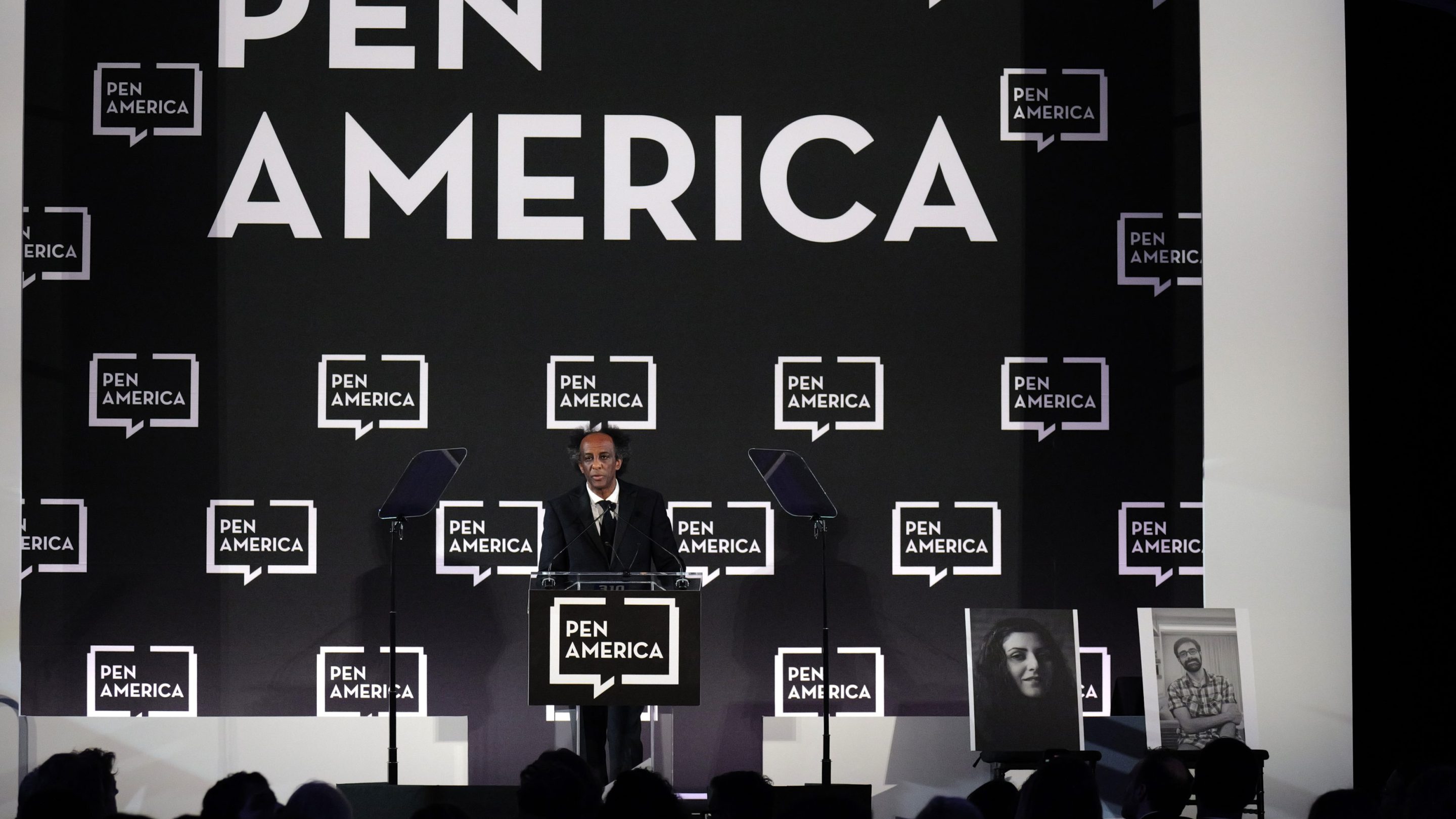 Dinaw Mengestu speaks onstage during the 2026 PEN America Spring Literary Gala at American Museum of Natural History