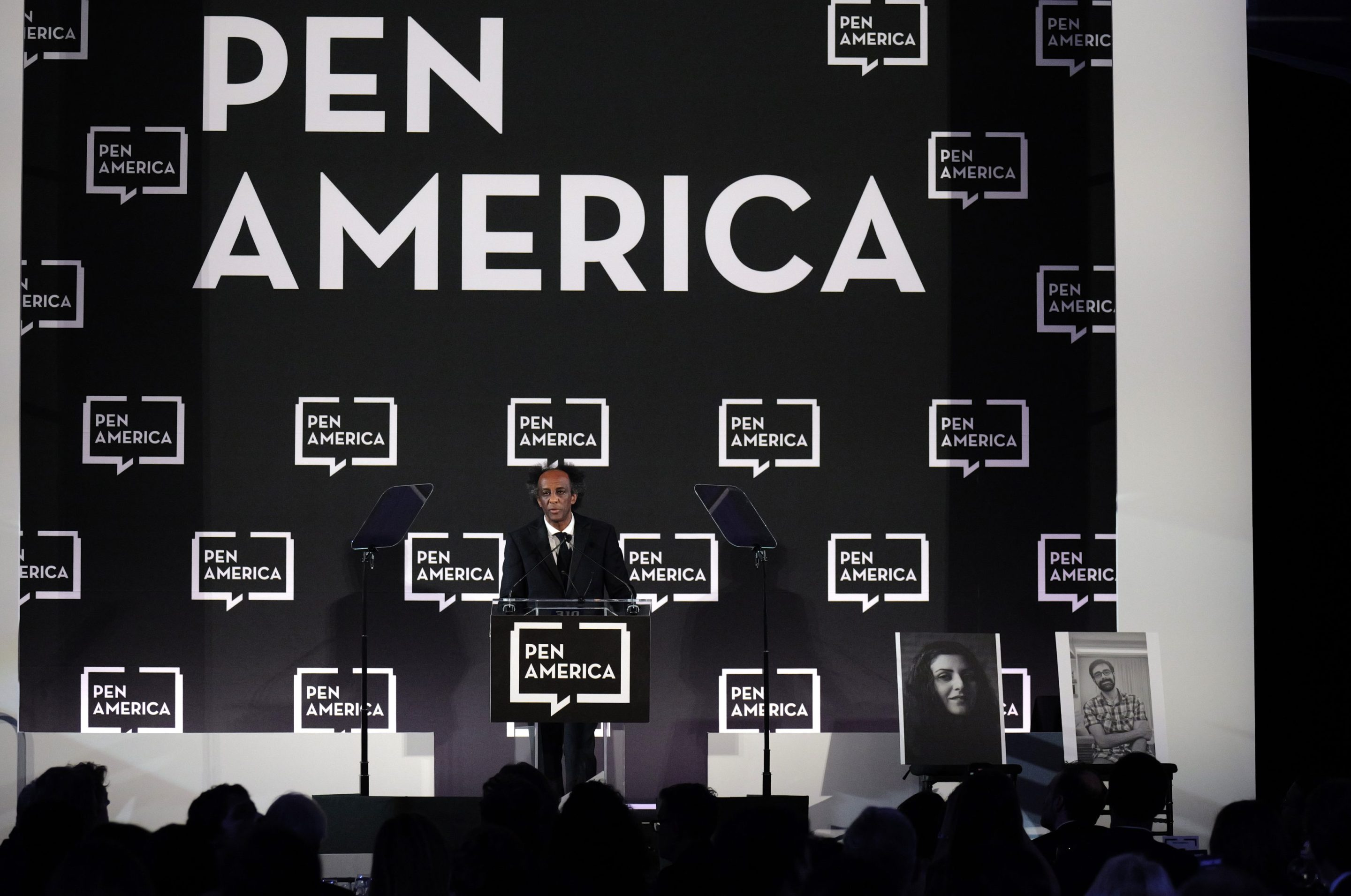 Dinaw Mengestu speaks onstage during the 2026 PEN America Spring Literary Gala at American Museum of Natural History