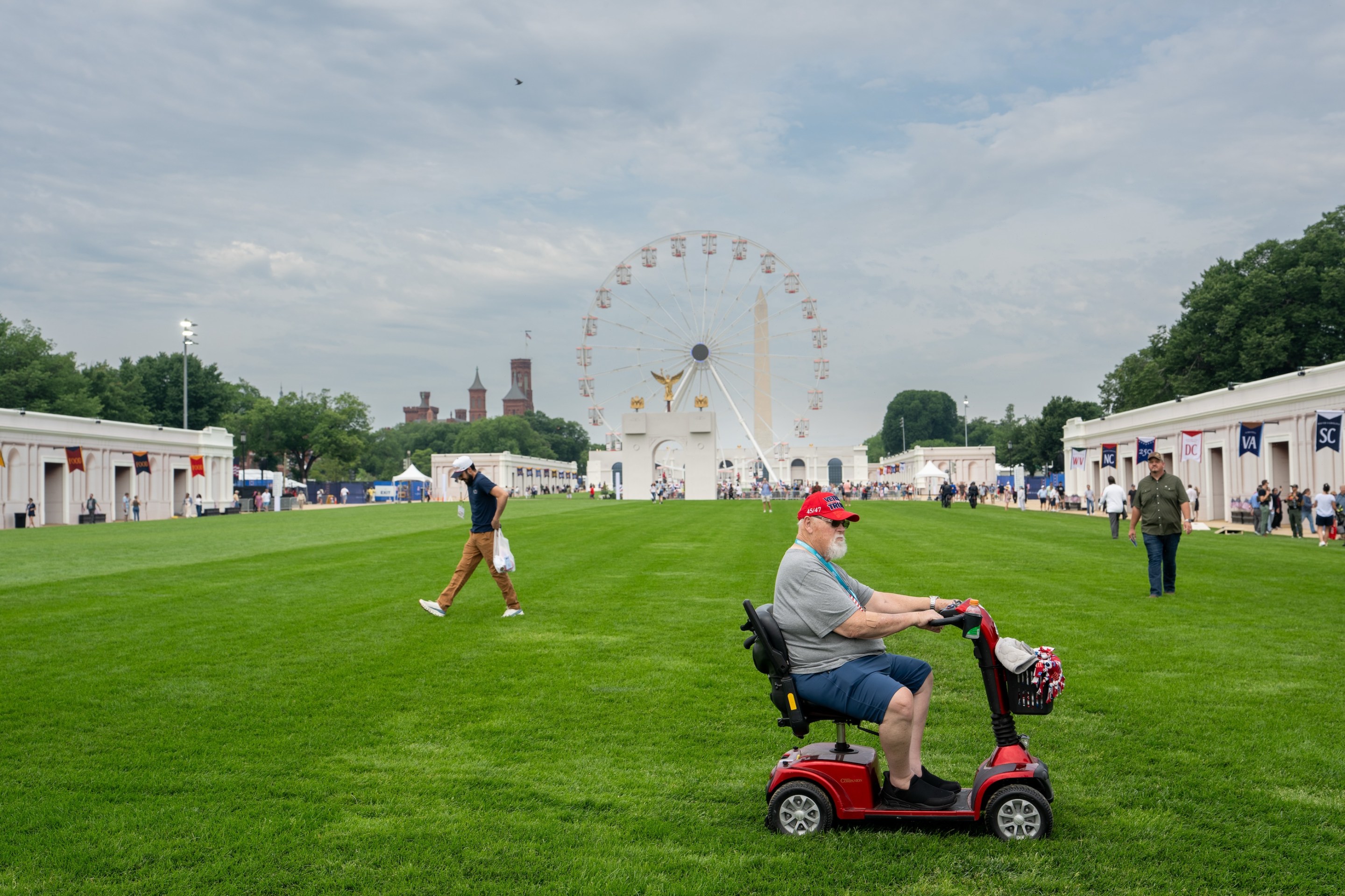 Visitors inspect the exhibitions at the Great American State Fair on June 26, 2026 in Washington, DC. The Freedom 250-backed Great American State Fair celebrating the 250th anniversary of the United States.